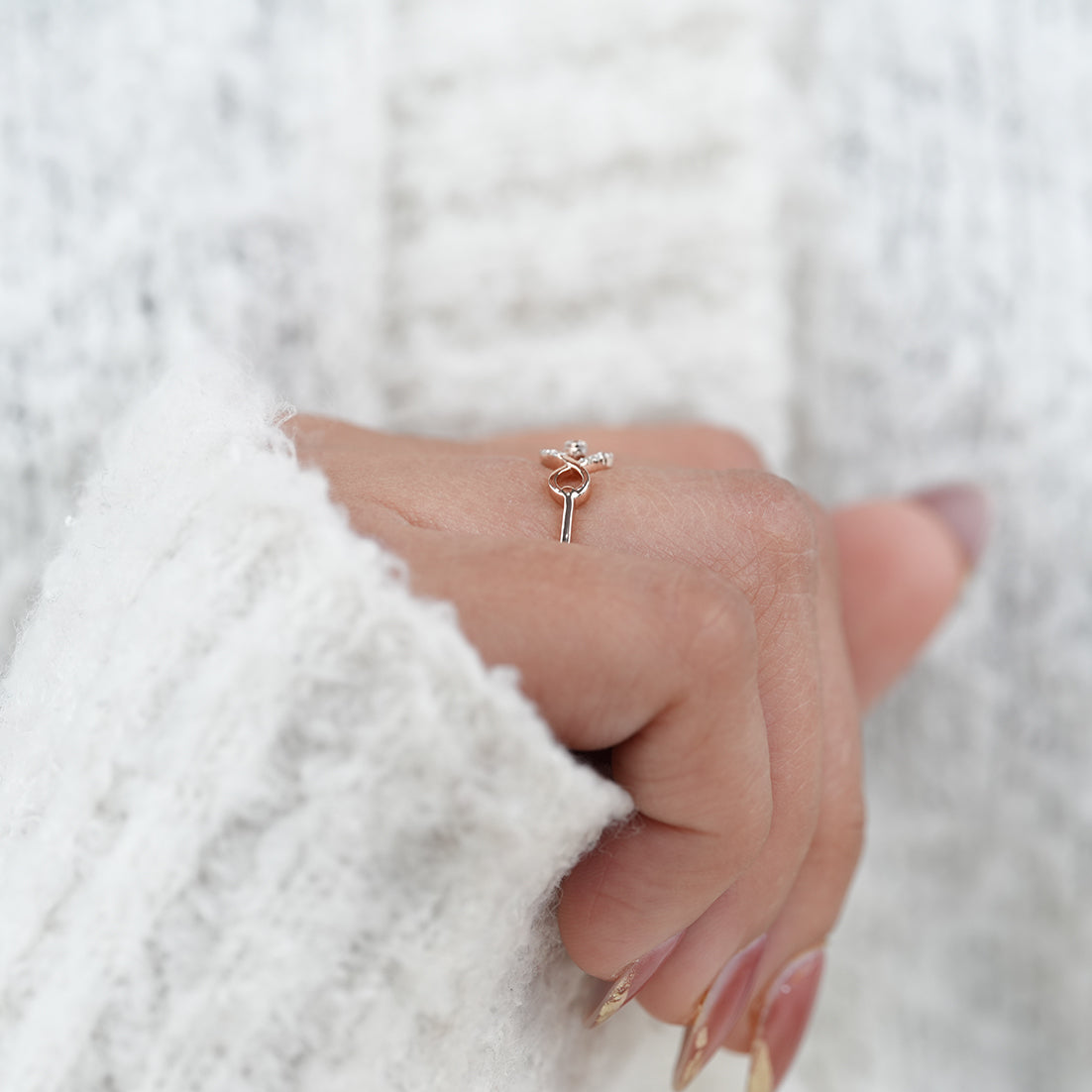 Luxury Heart Infinity Lab Diamond Minimalist Gold Statement Ring