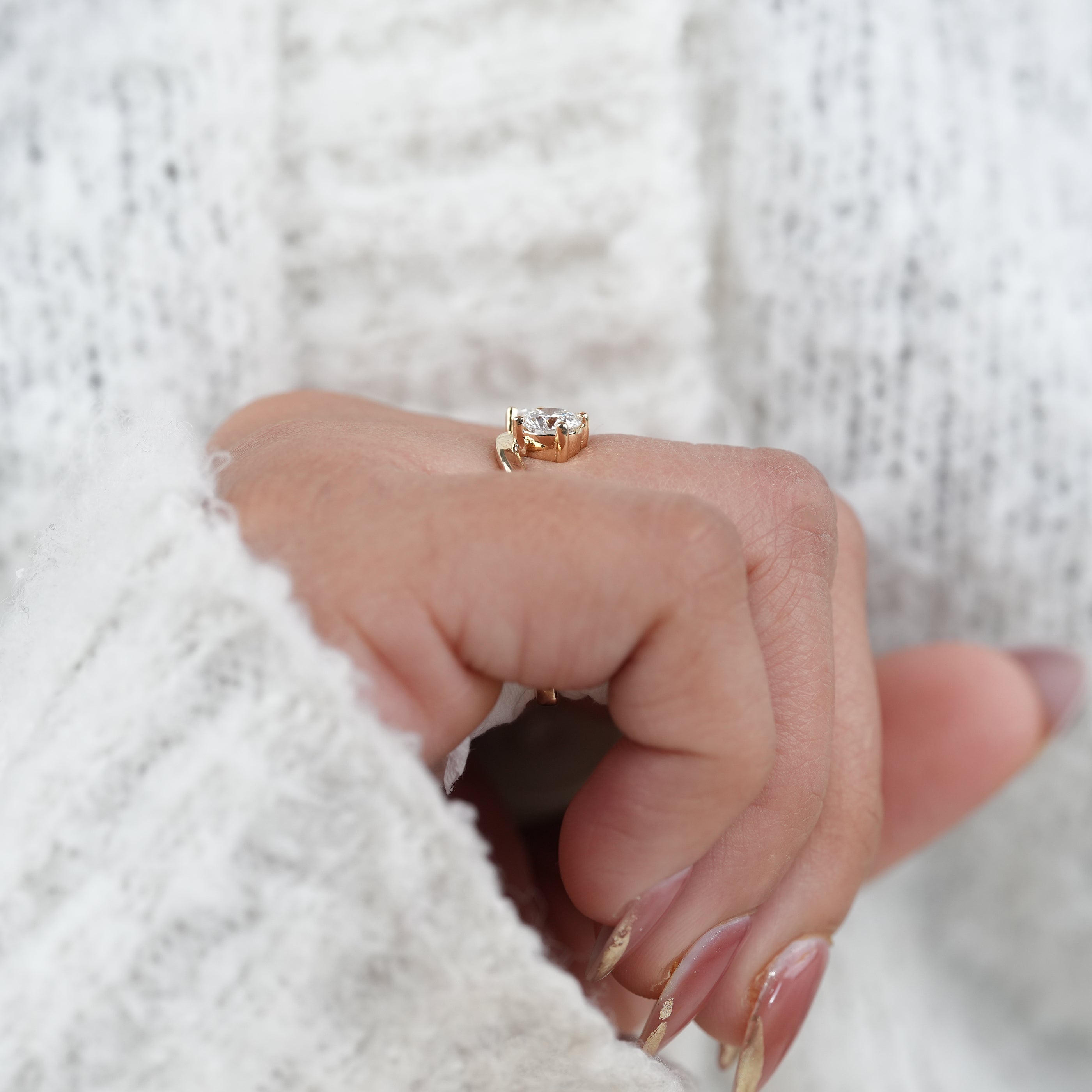 Luxury Two Stone Lab Diamond Round & Pear Toi et Moi Ring