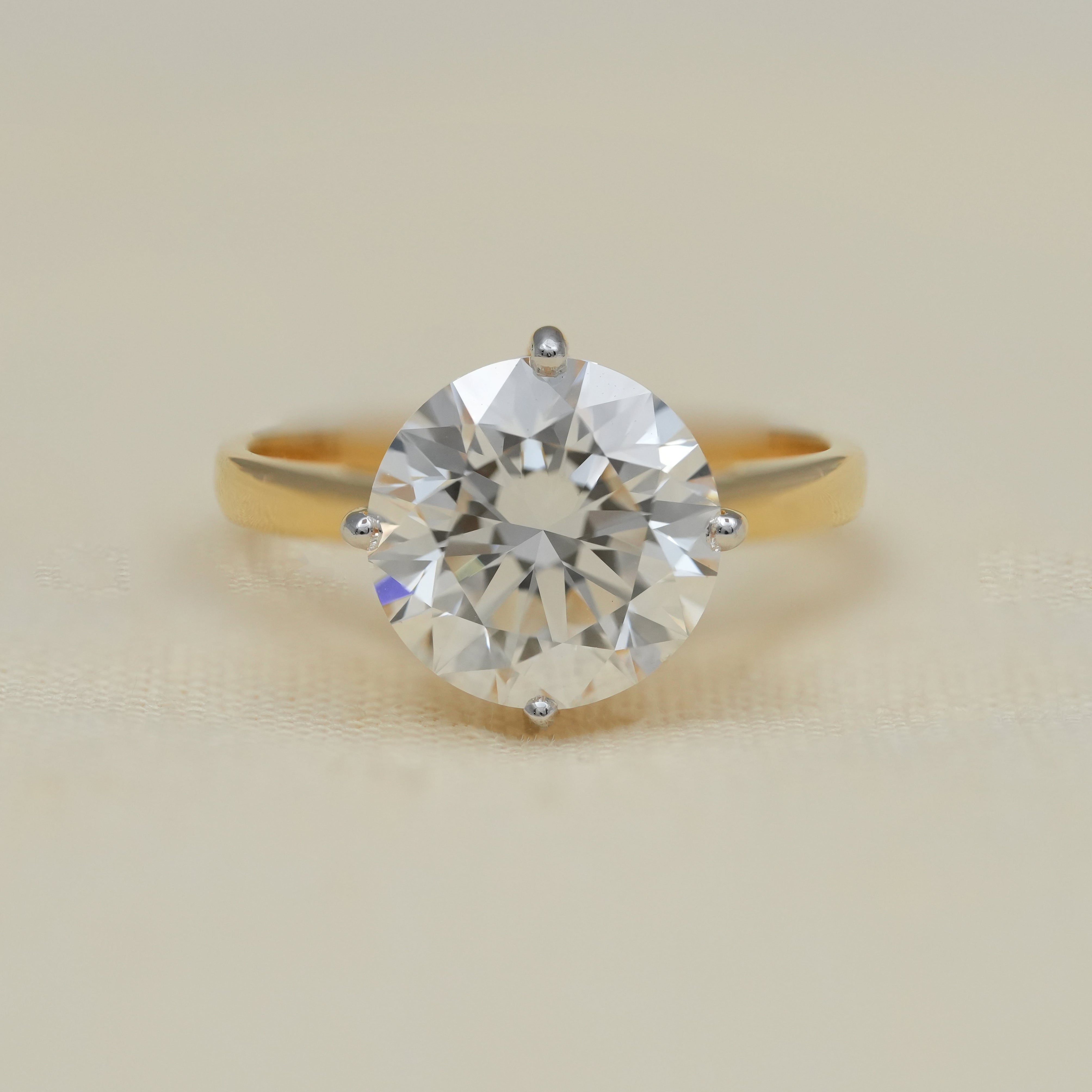 Round Lab Grown Diamond Solitaire Engagement Ring