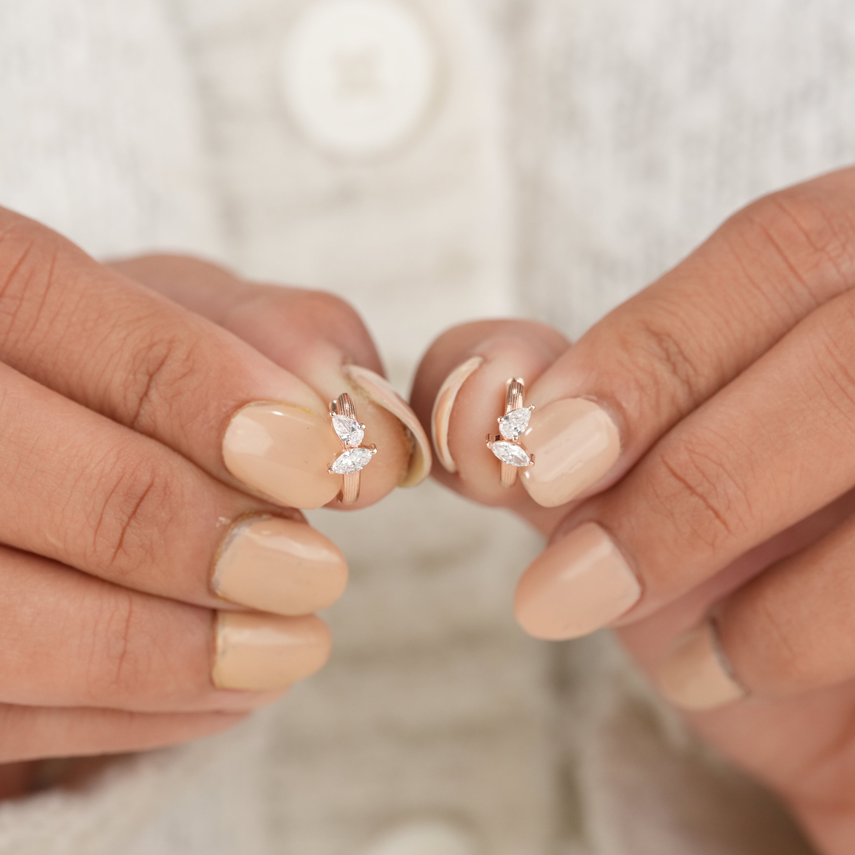 Everyday Marquise & Pear Lab Diamond Huggie Earrings