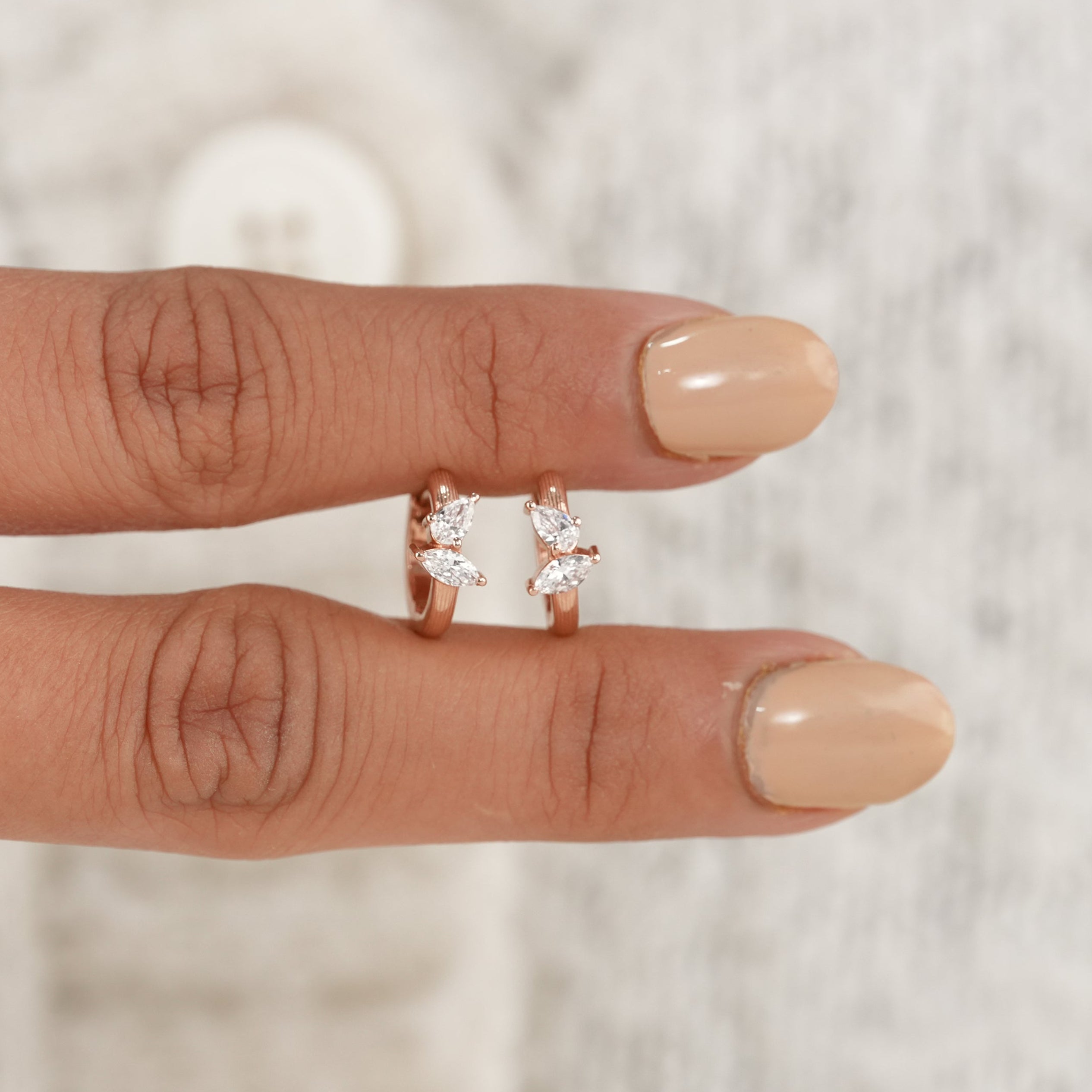 Everyday Marquise & Pear Lab Diamond Huggie Earrings