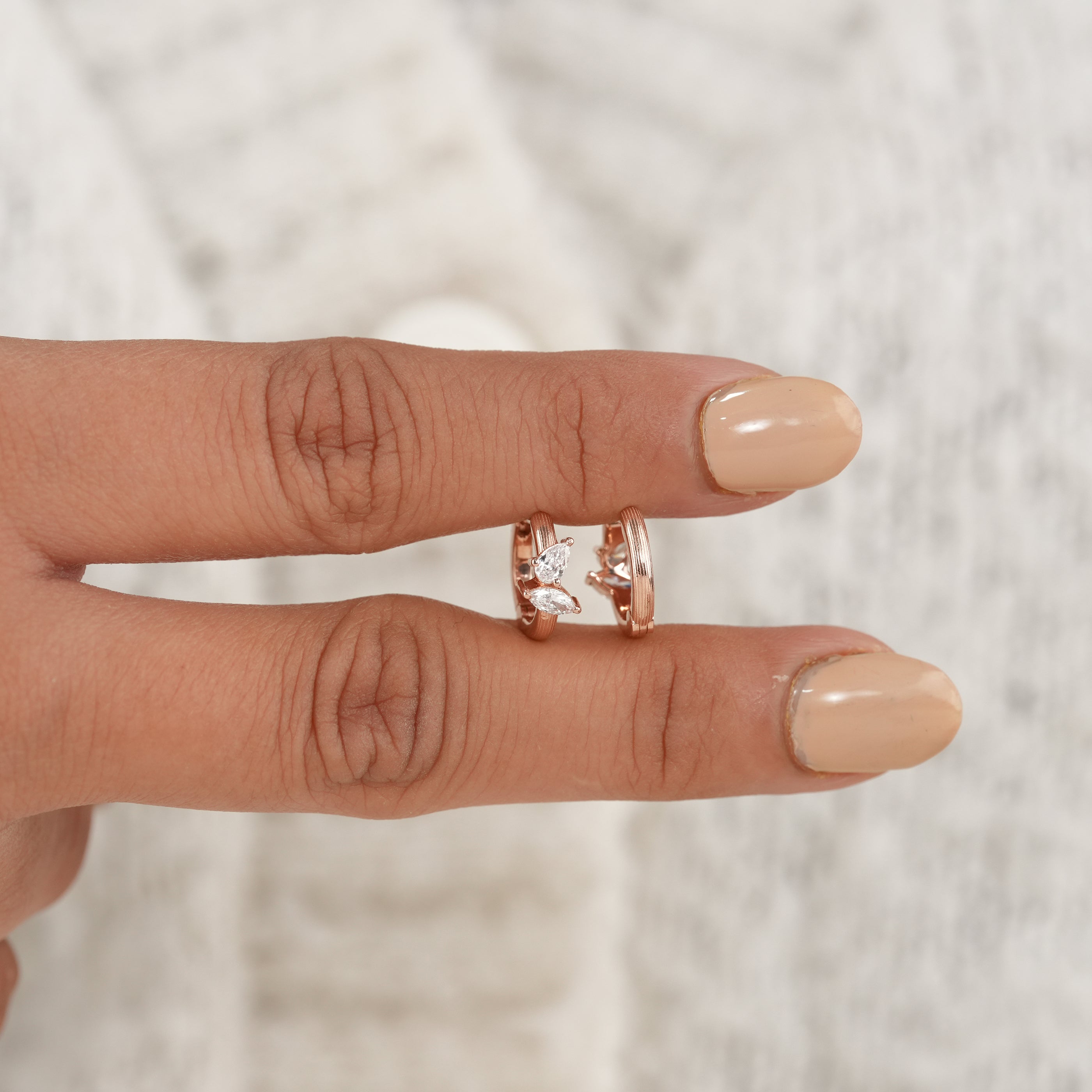 Everyday Marquise & Pear Lab Diamond Huggie Earrings