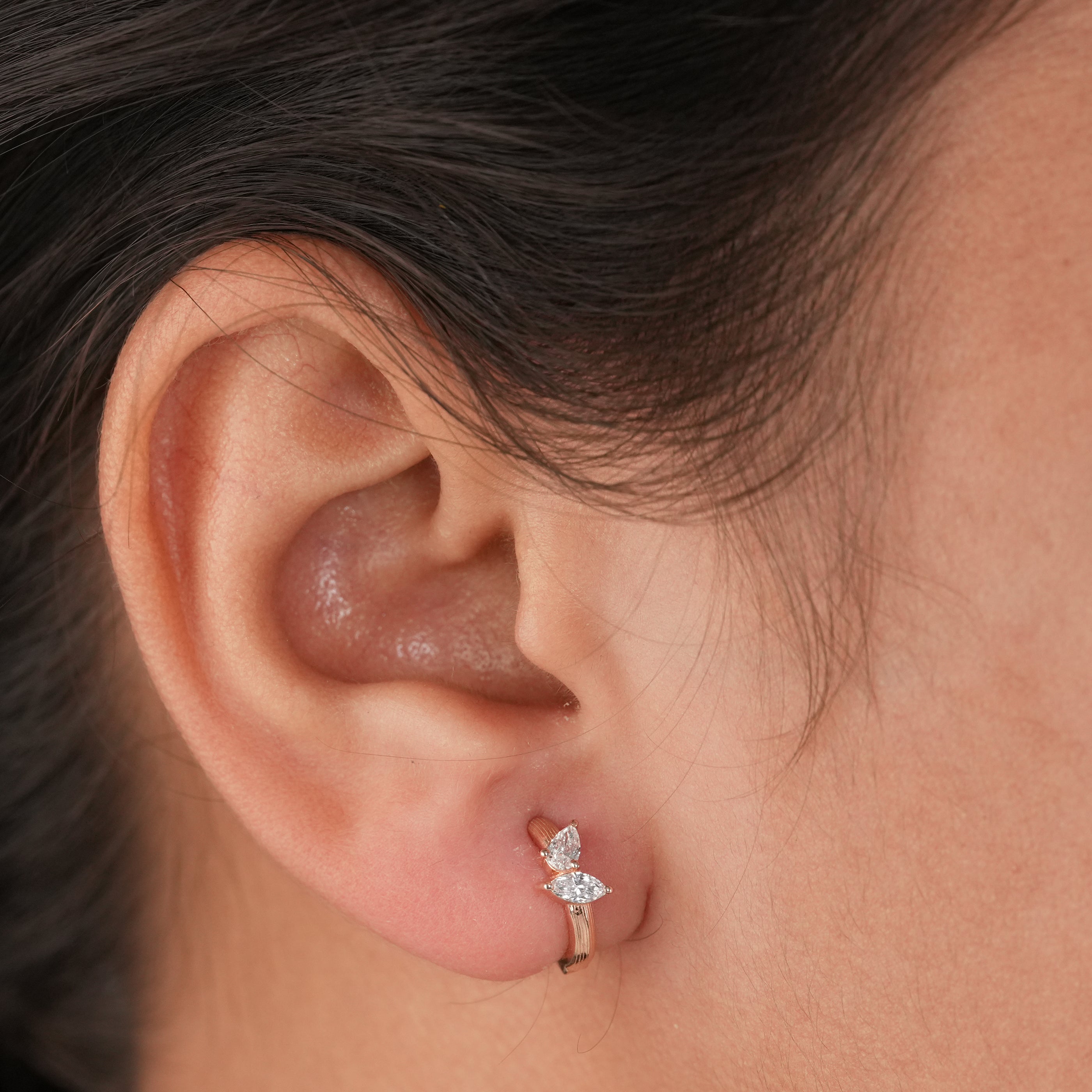 Everyday Marquise & Pear Lab Diamond Huggie Earrings