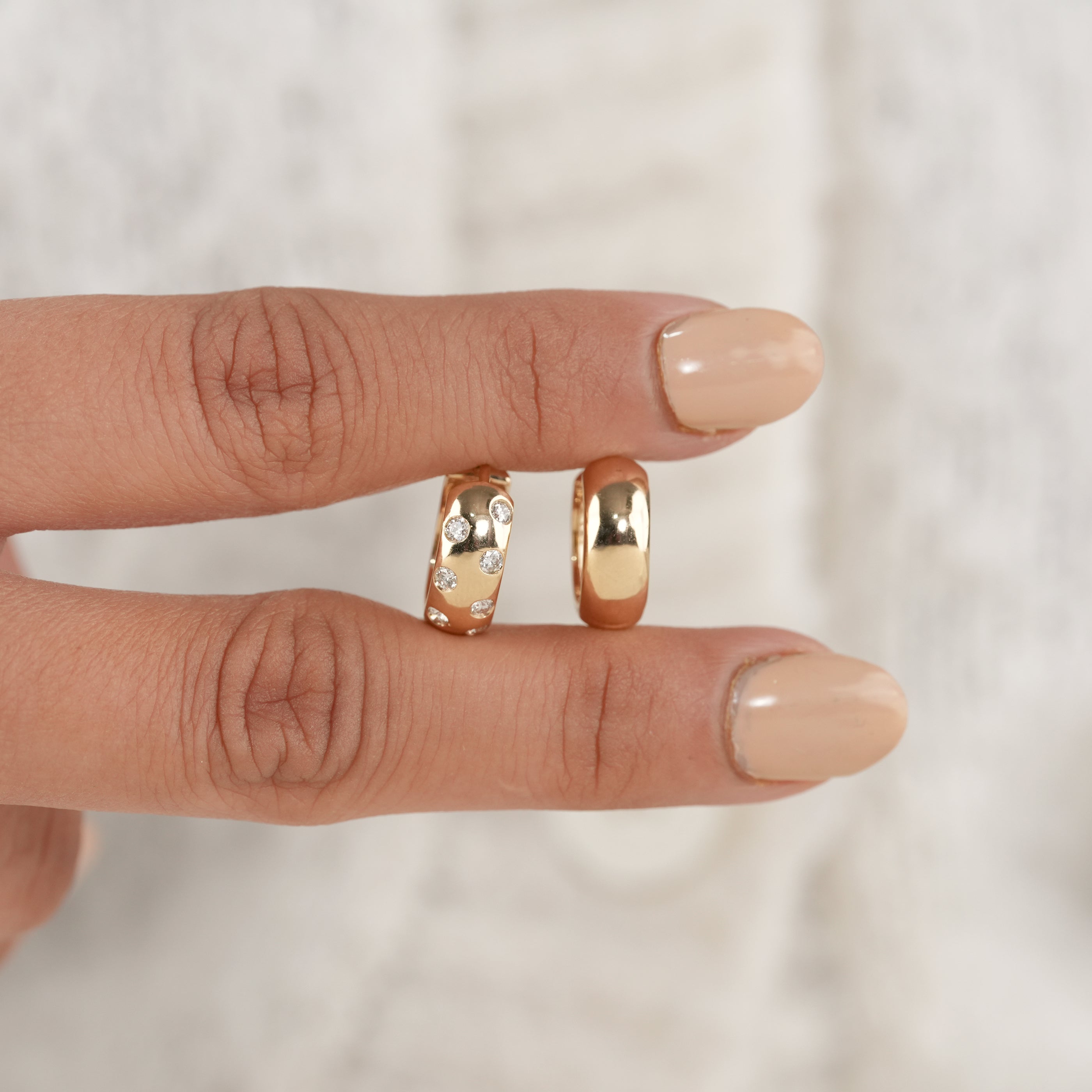 Everyday Luxury Lab Diamond Studded Gold Hoop Earrings