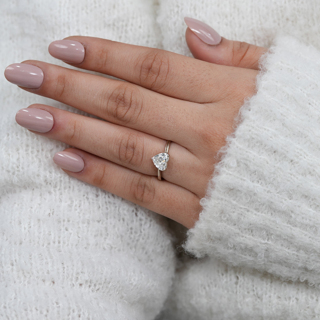 Heart Cut Lab Grown Diamond Solitaire Engagement Ring