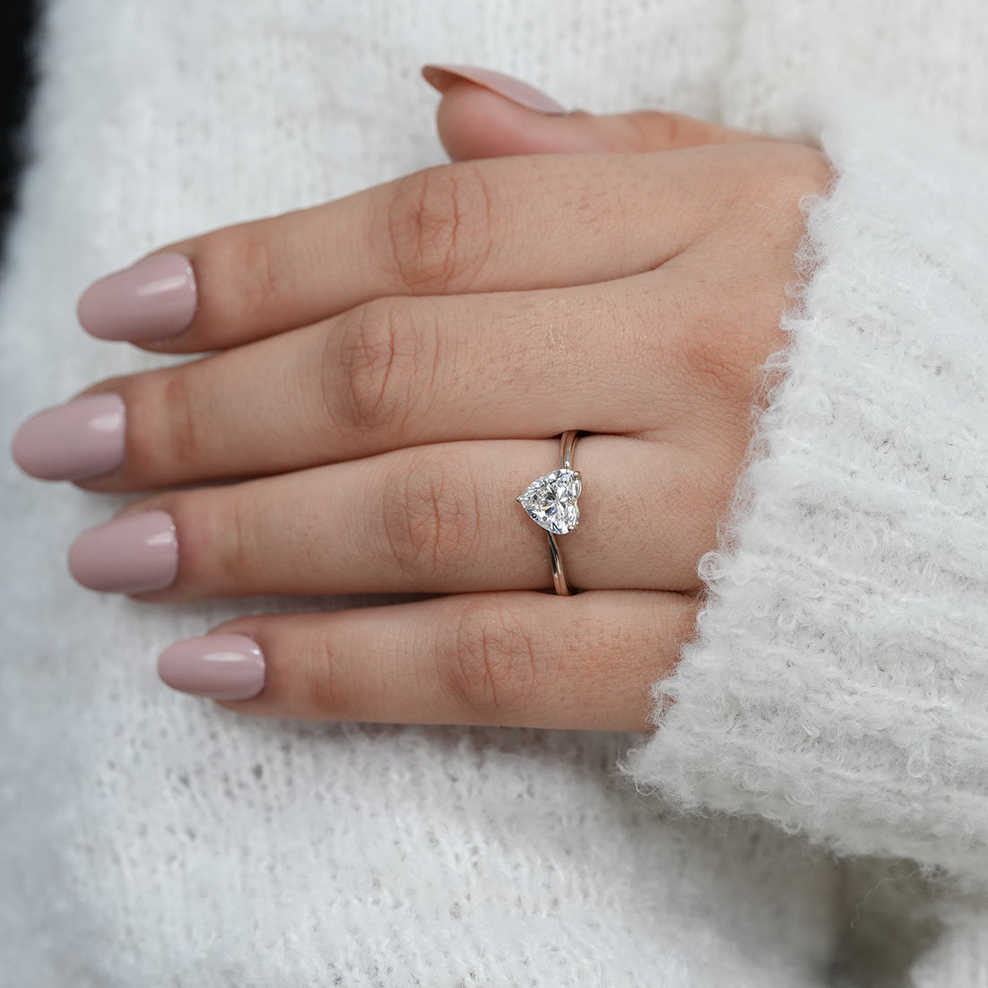 Heart Cut Lab Grown Diamond Solitaire Engagement Ring