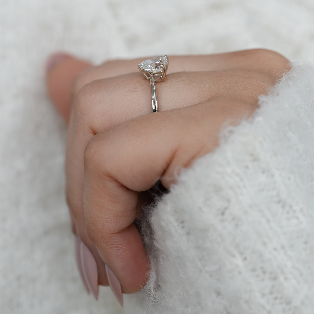 Heart Cut Lab Grown Diamond Solitaire Engagement Ring