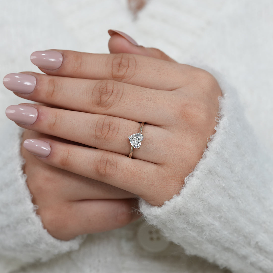 Heart Cut Lab Grown Diamond Solitaire Engagement Ring