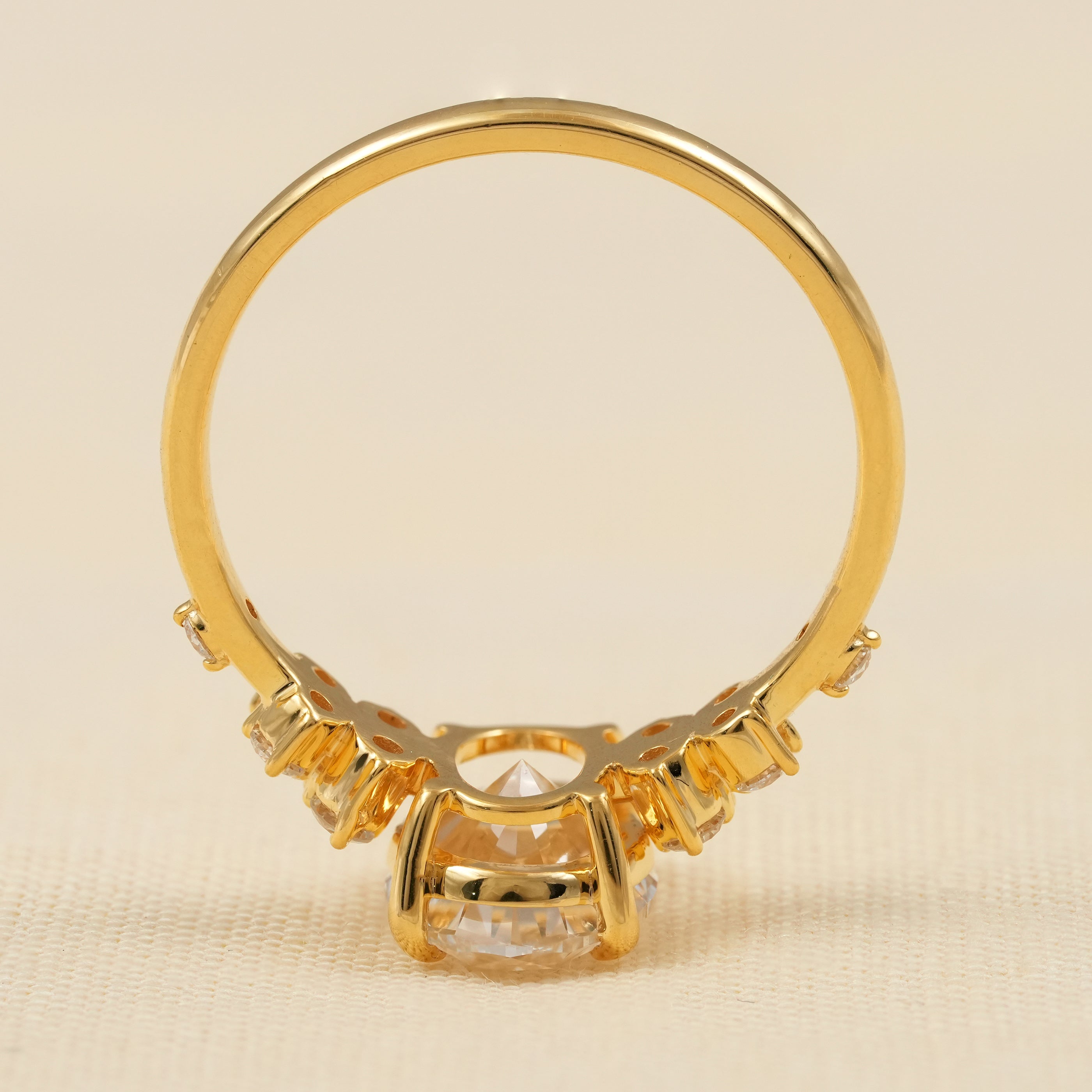 Floral Inspired Oval Cut Lab Diamond Cluster Engagement Ring