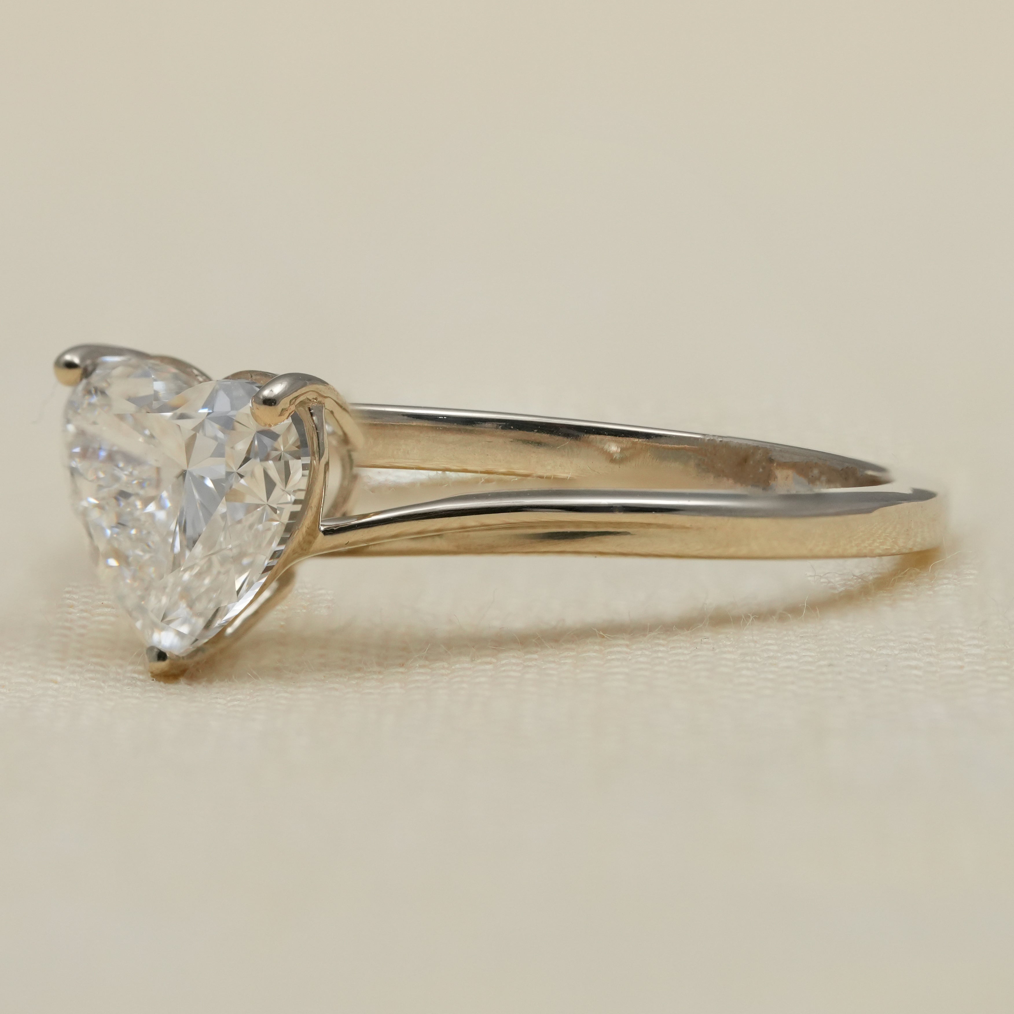 Heart Cut Lab Grown Diamond Solitaire Engagement Ring