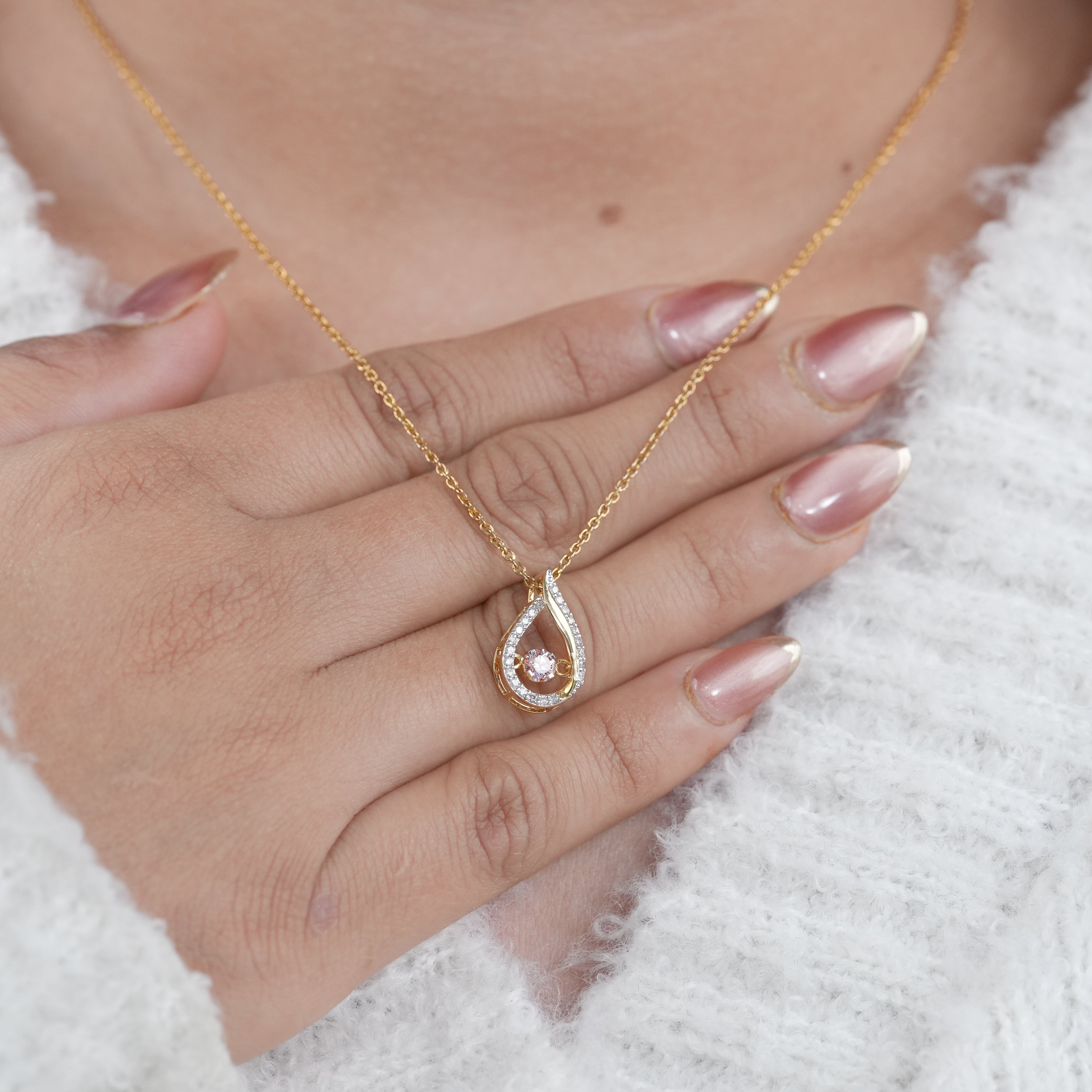 Teardrop Shaped Lab Diamond Pendant Necklace