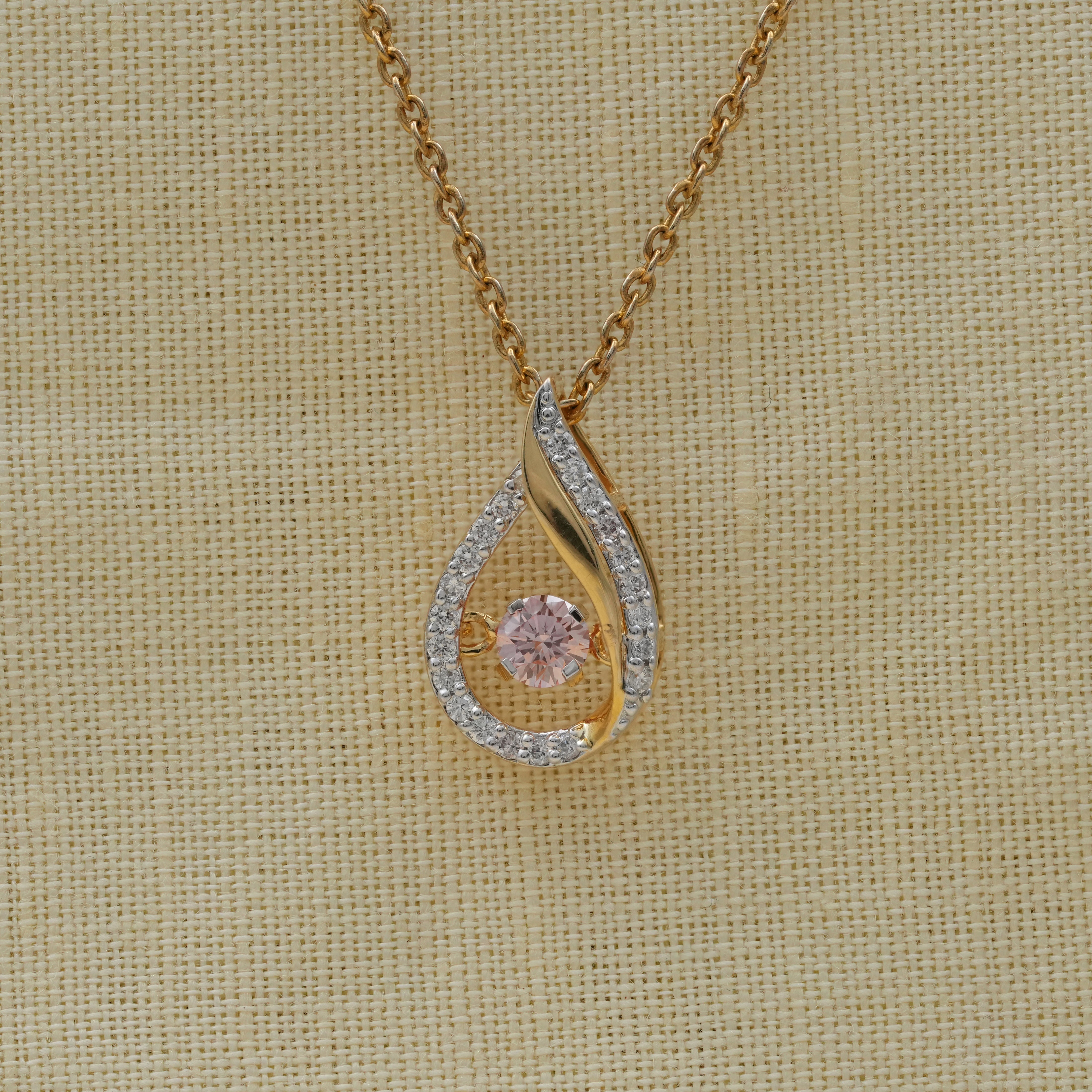 Teardrop Shaped Lab Diamond Pendant Necklace