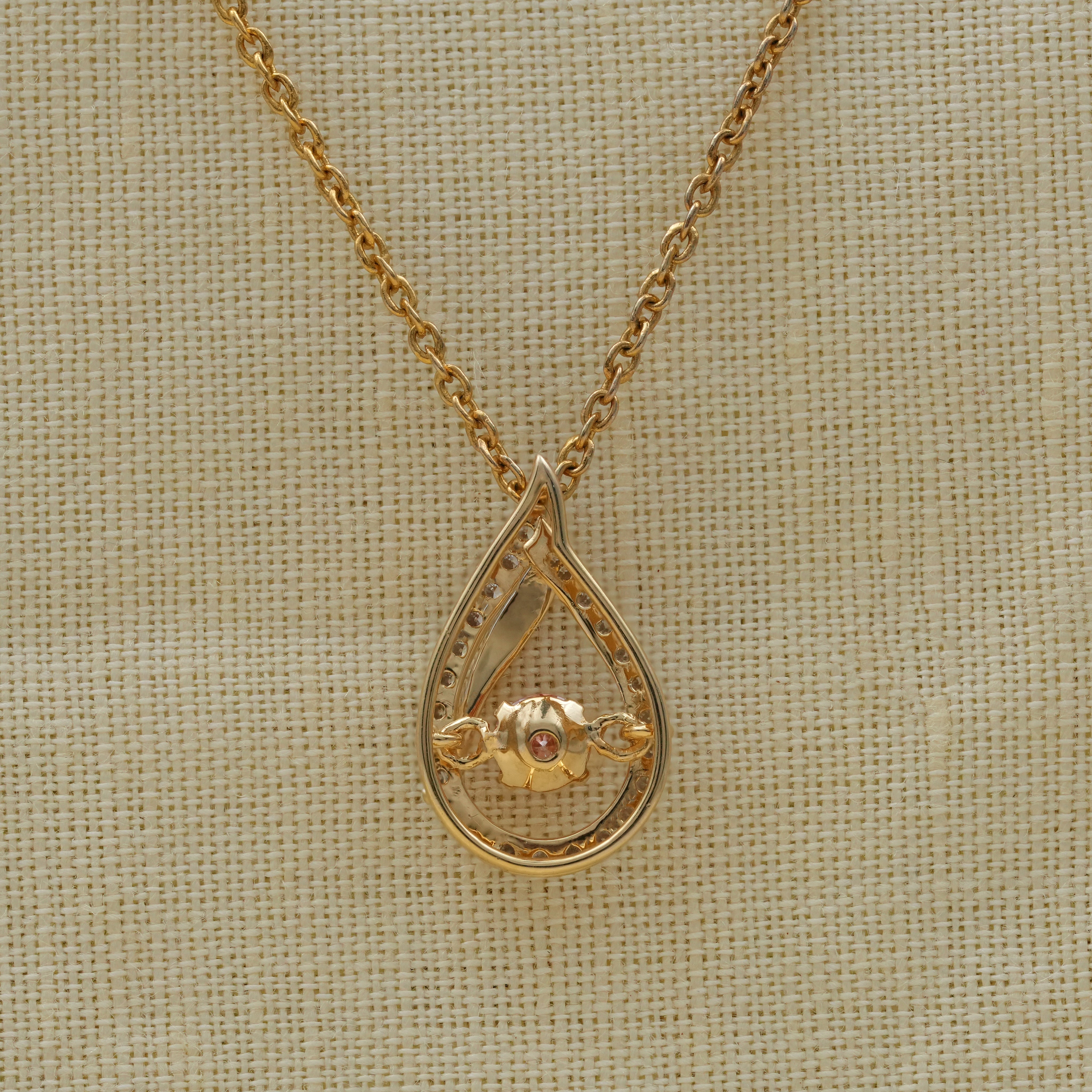 Teardrop Shaped Lab Diamond Pendant Necklace