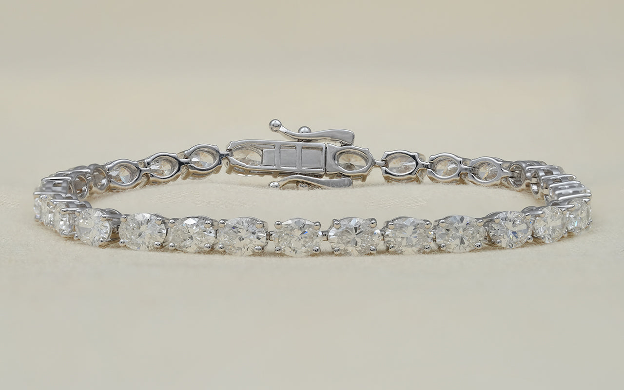 Luxury Oval Cut Lab Diamond Tennis Bracelet White Gold