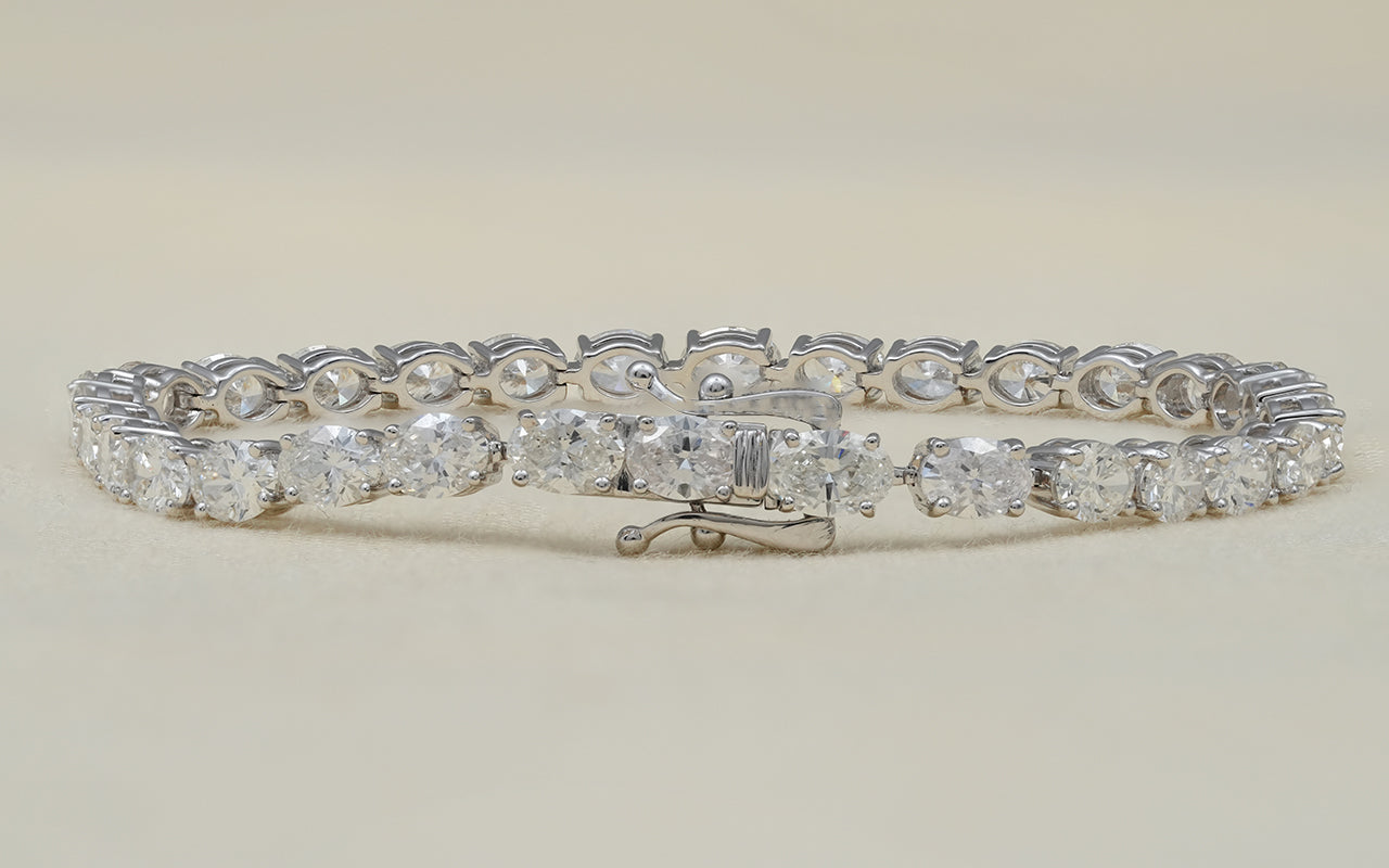 Luxury Oval Cut Lab Diamond Tennis Bracelet White Gold