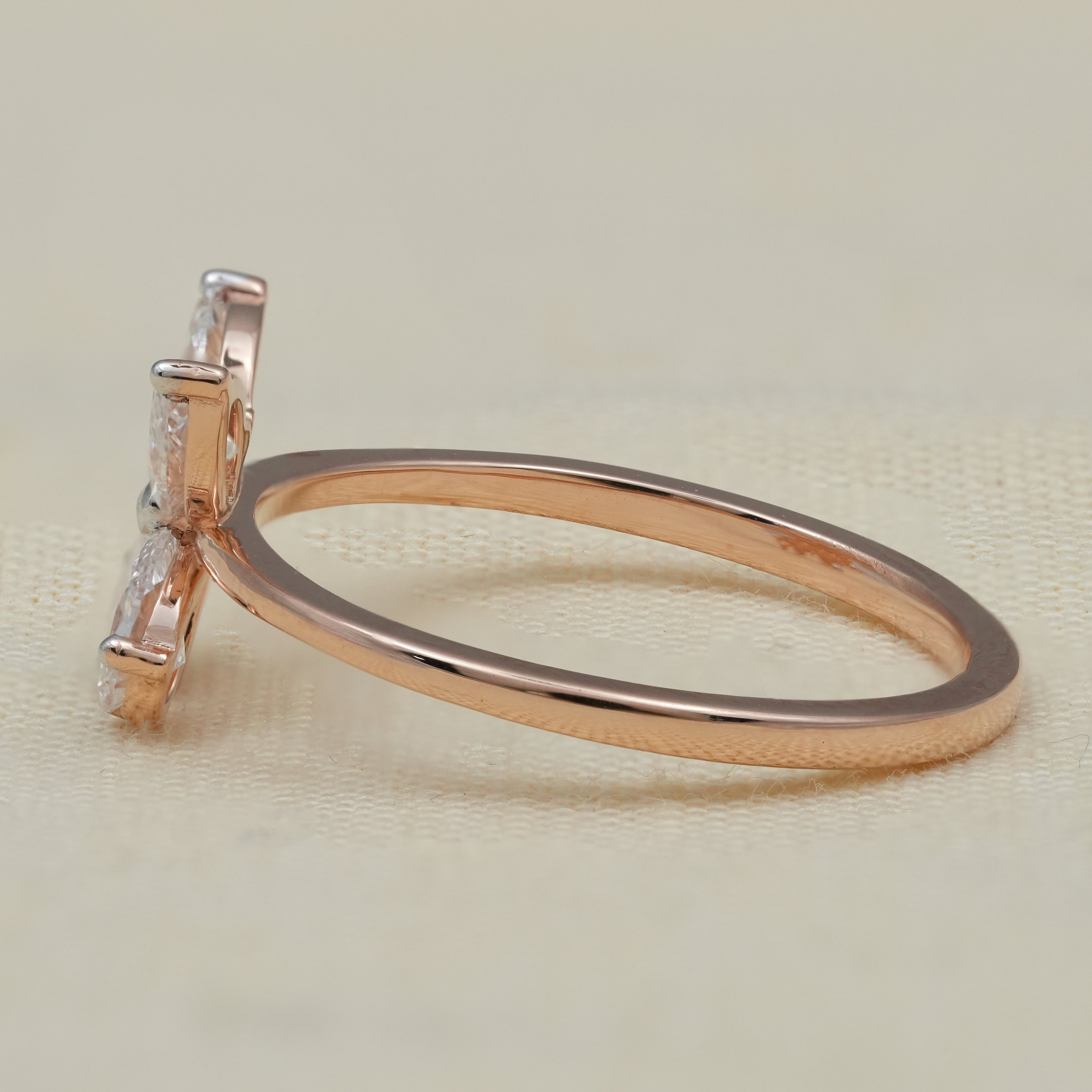 Butterfly Marquise & Pear Lab Diamond Wedding Ring