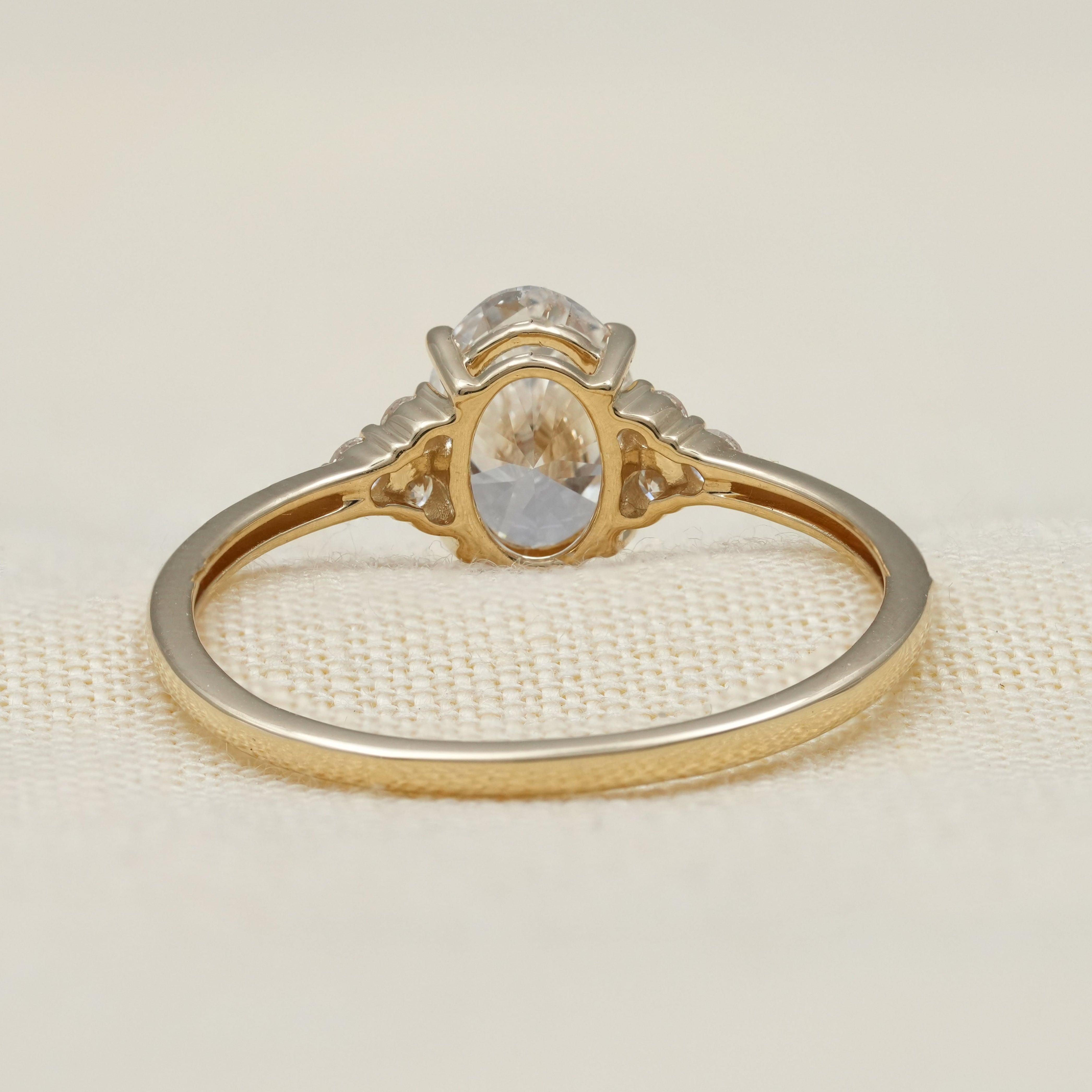 Oval Cut Lab Diamond Cluster Engagement Ring