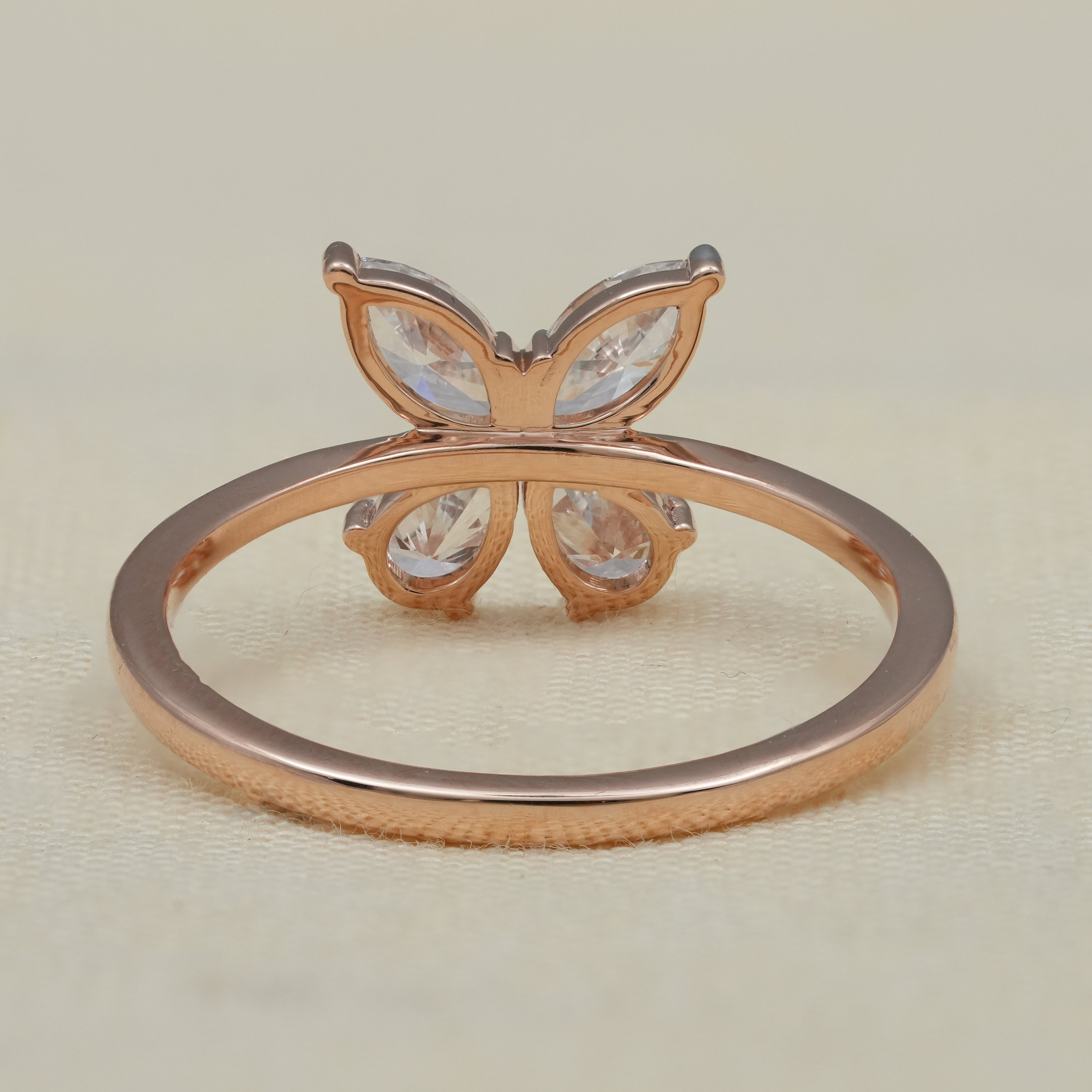 Butterfly Marquise & Pear Lab Diamond Wedding Ring