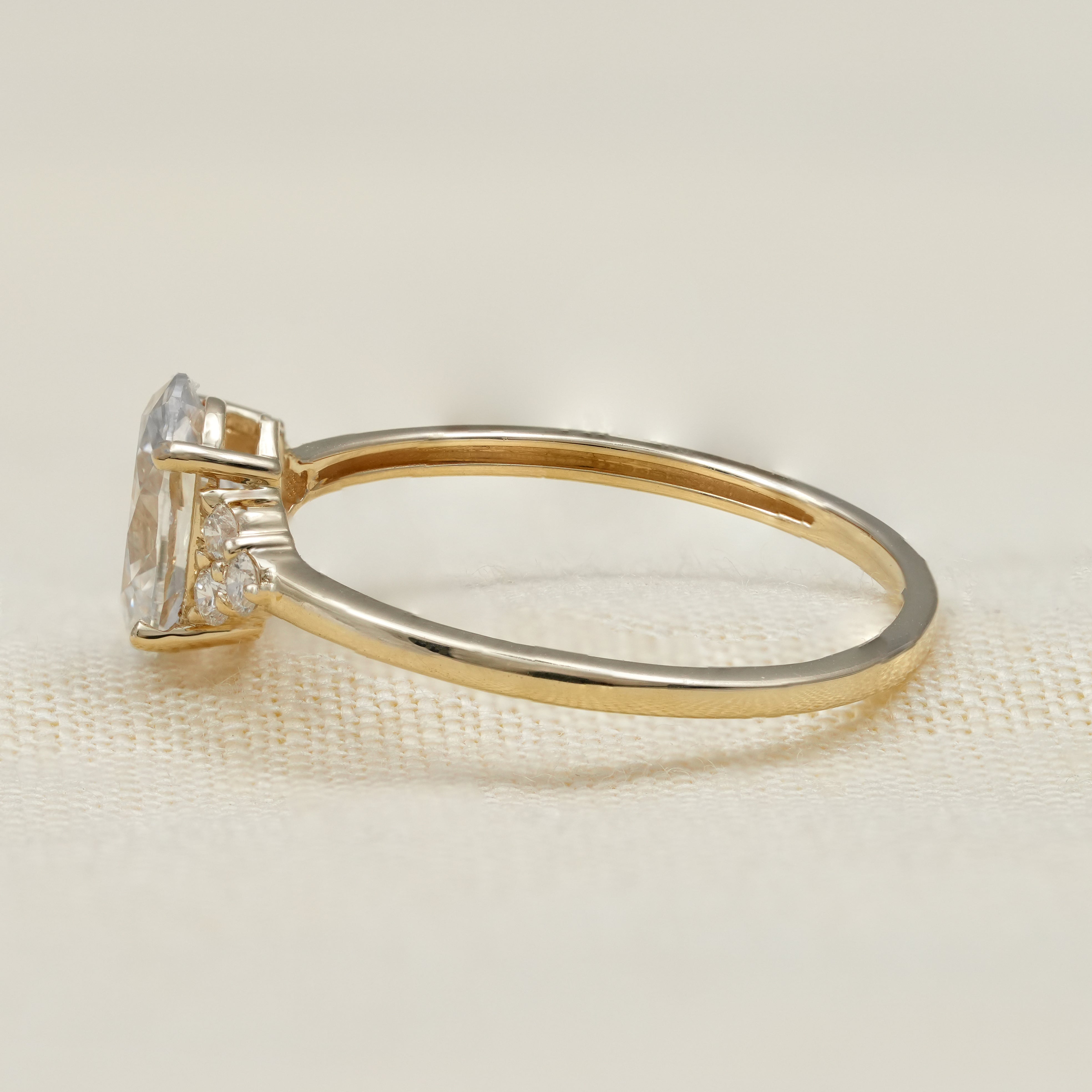 Oval Cut Lab Diamond Cluster Engagement Ring