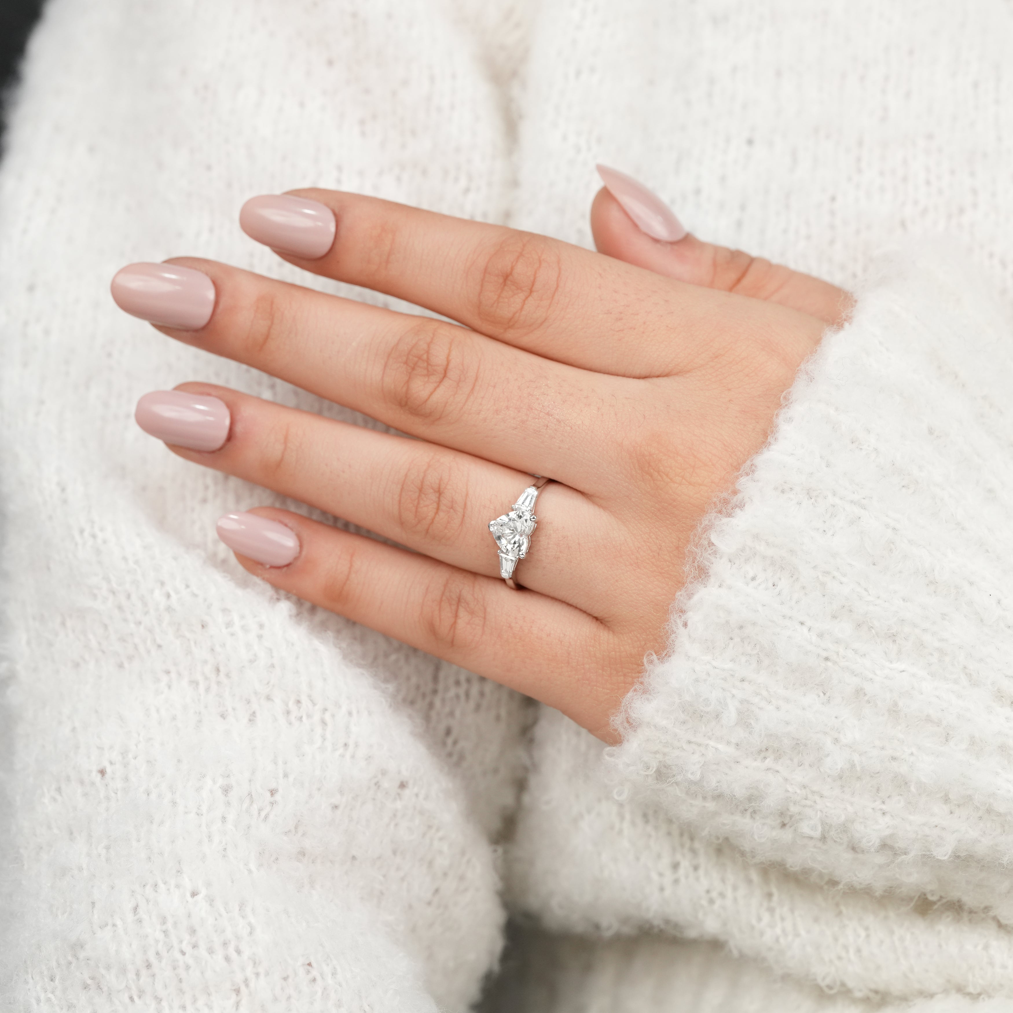 Heart cut ring with lab grown diamond perfect romantic engagement jewelry