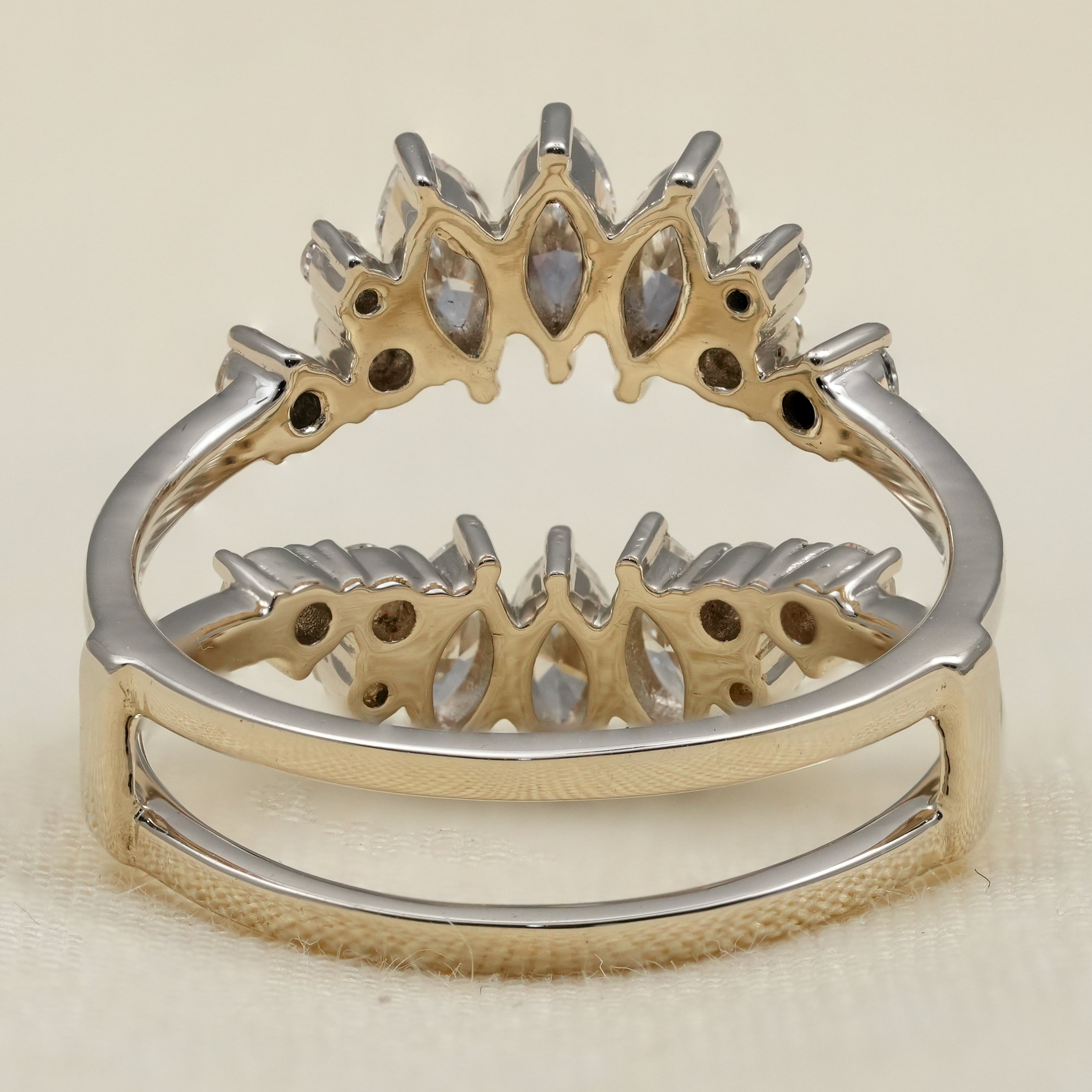 Floral inspired marquise ring featuring lab grown diamonds in elegant arrangement