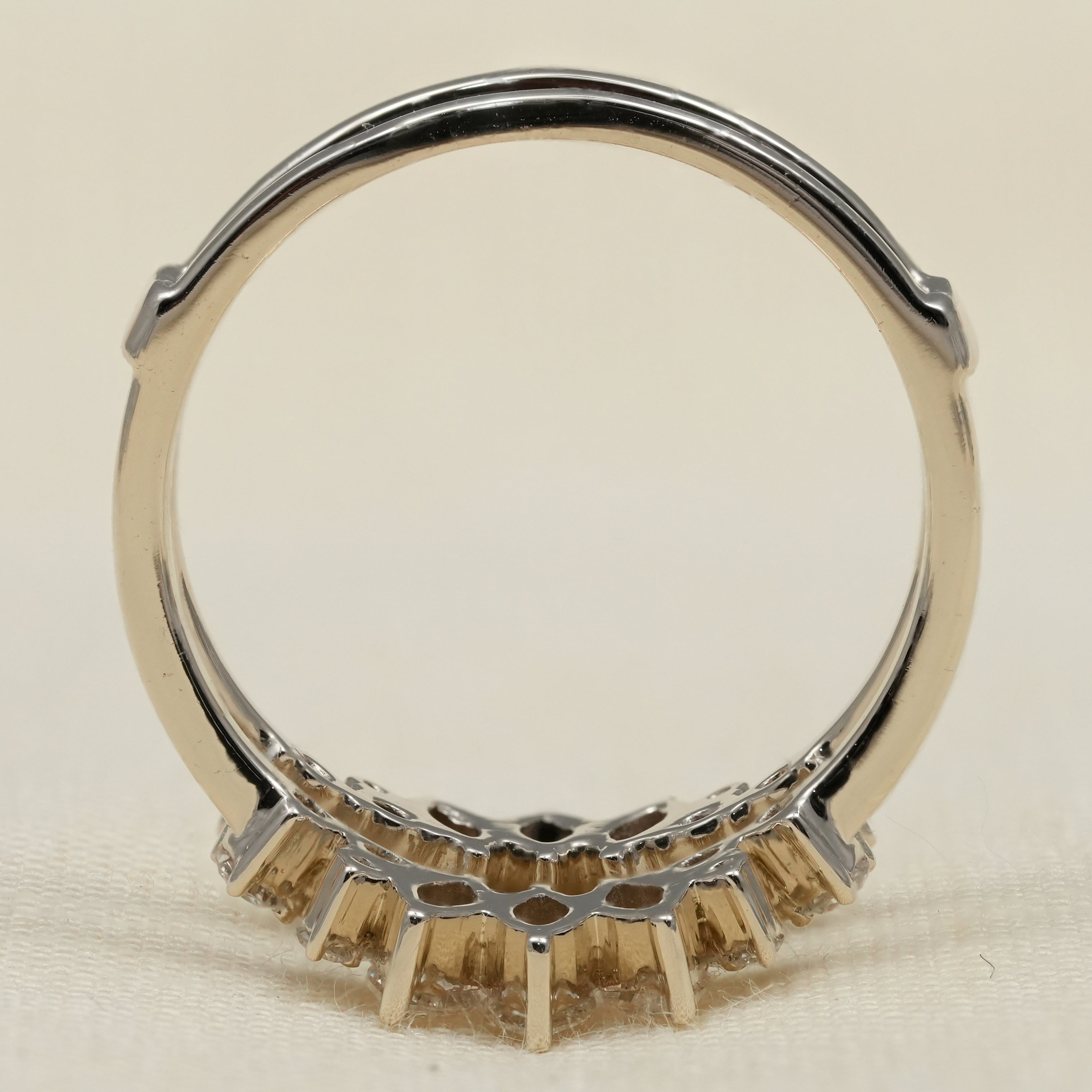 Delicate chevron band highlighting marquise lab grown diamonds for everyday wear