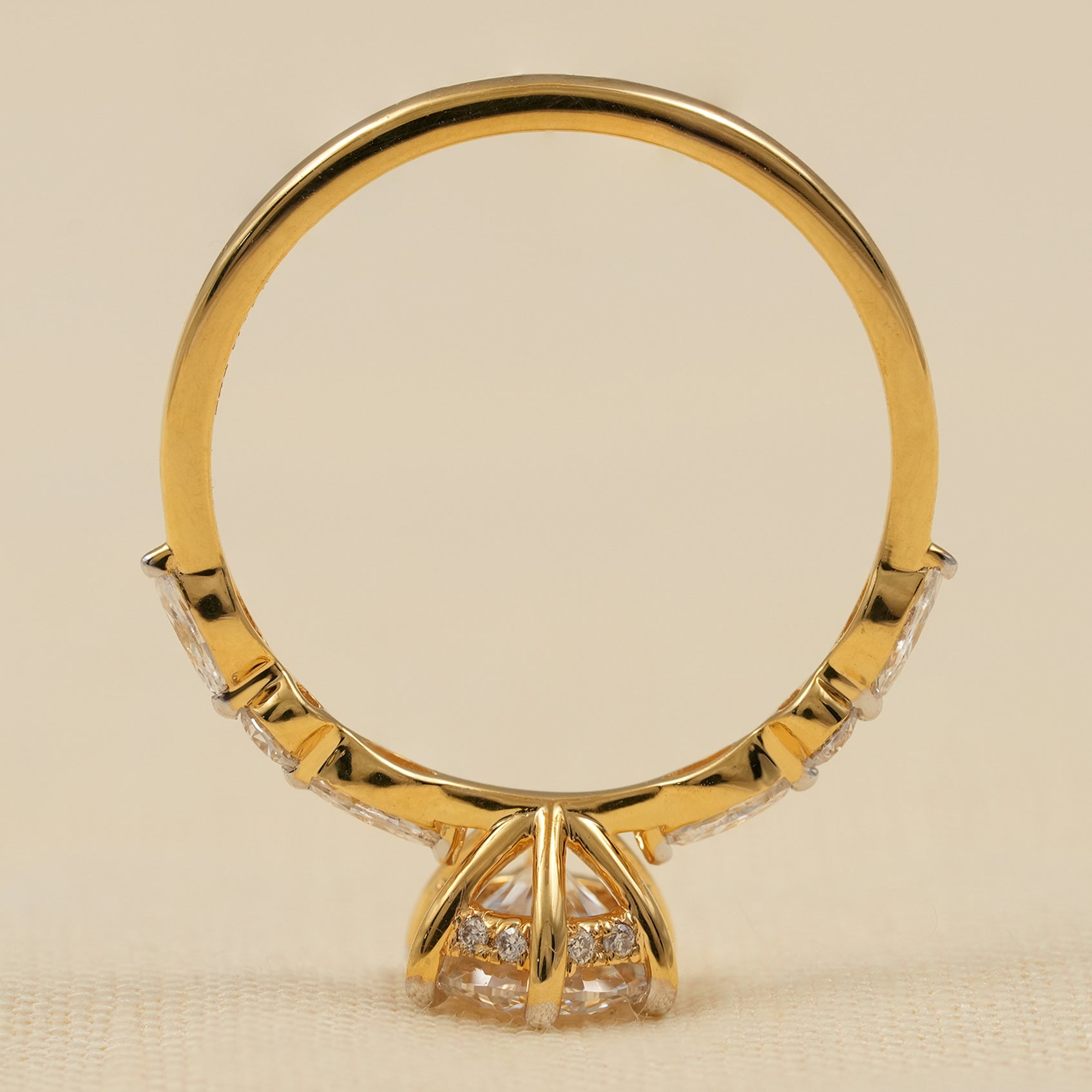 Minimalist Hidden Halo Diamond Ring for Modern Bridal Jewelry