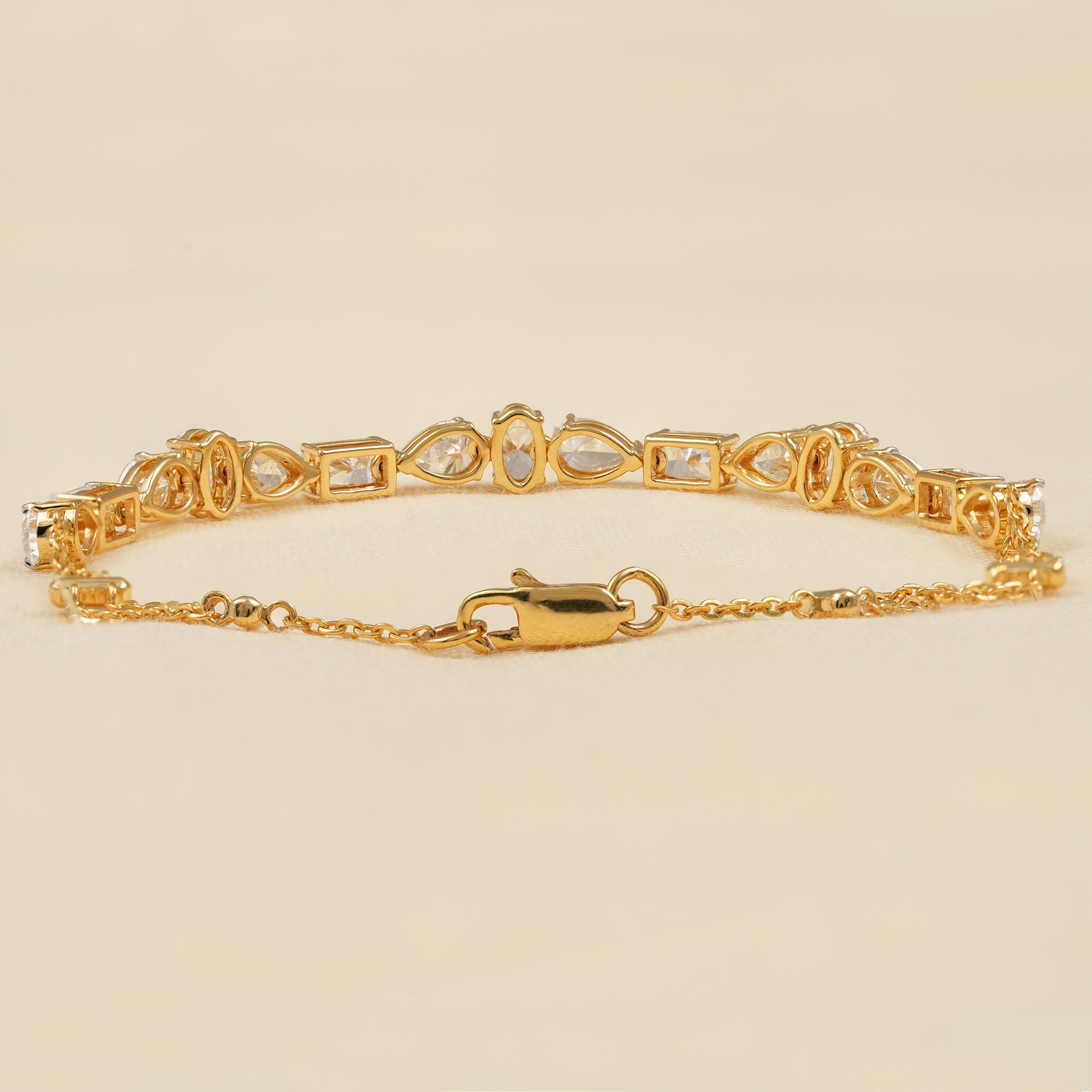 Fine Jewelry Bracelet with Pear Oval and Radiant Diamonds