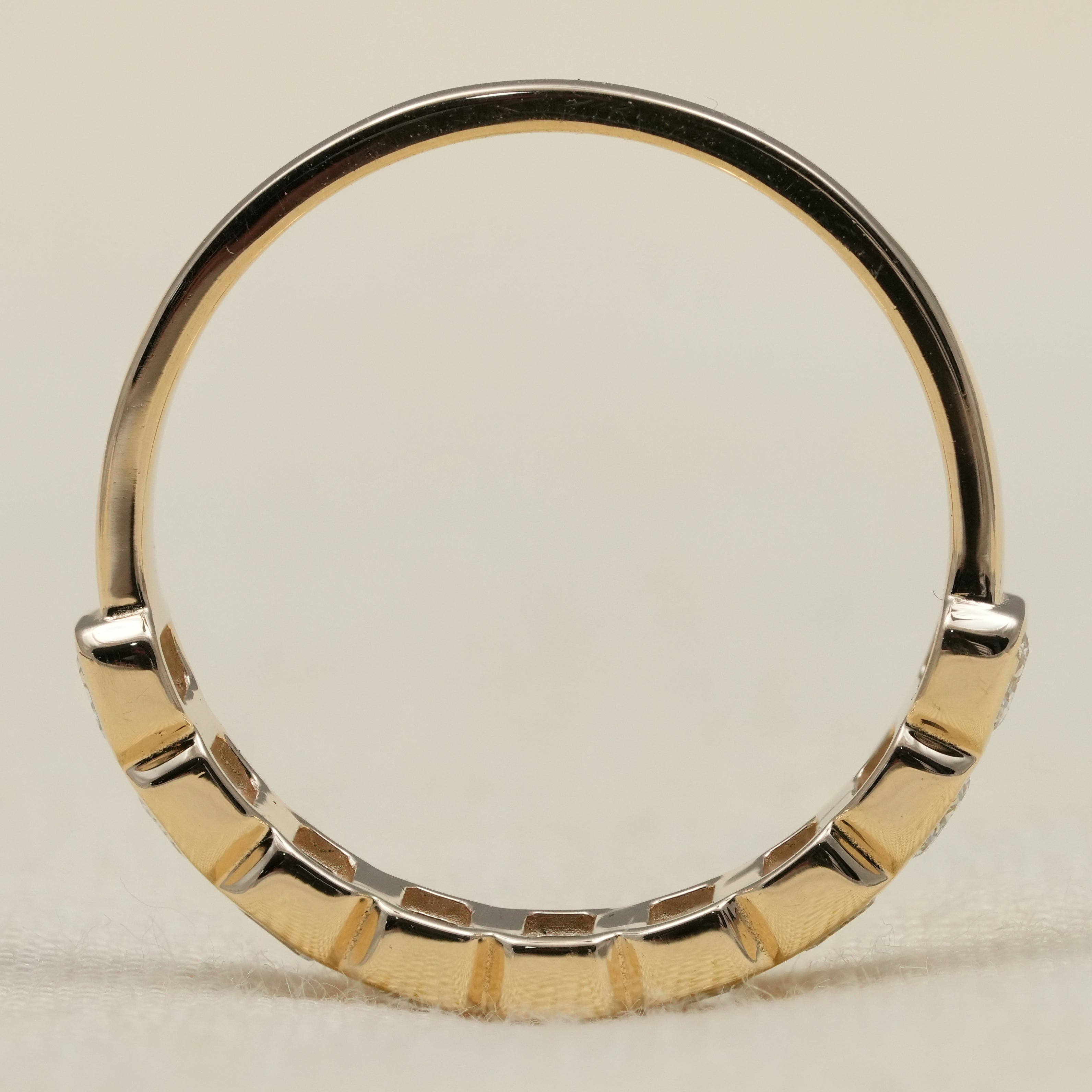Bezel Set Emerald Cut Lab Diamond Wedding Band