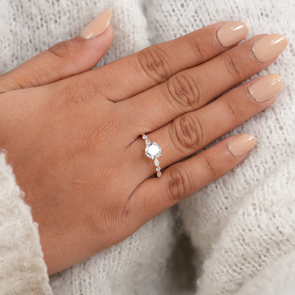 Elegant Yellow Gold Engagement Ring with Hidden Halo Design