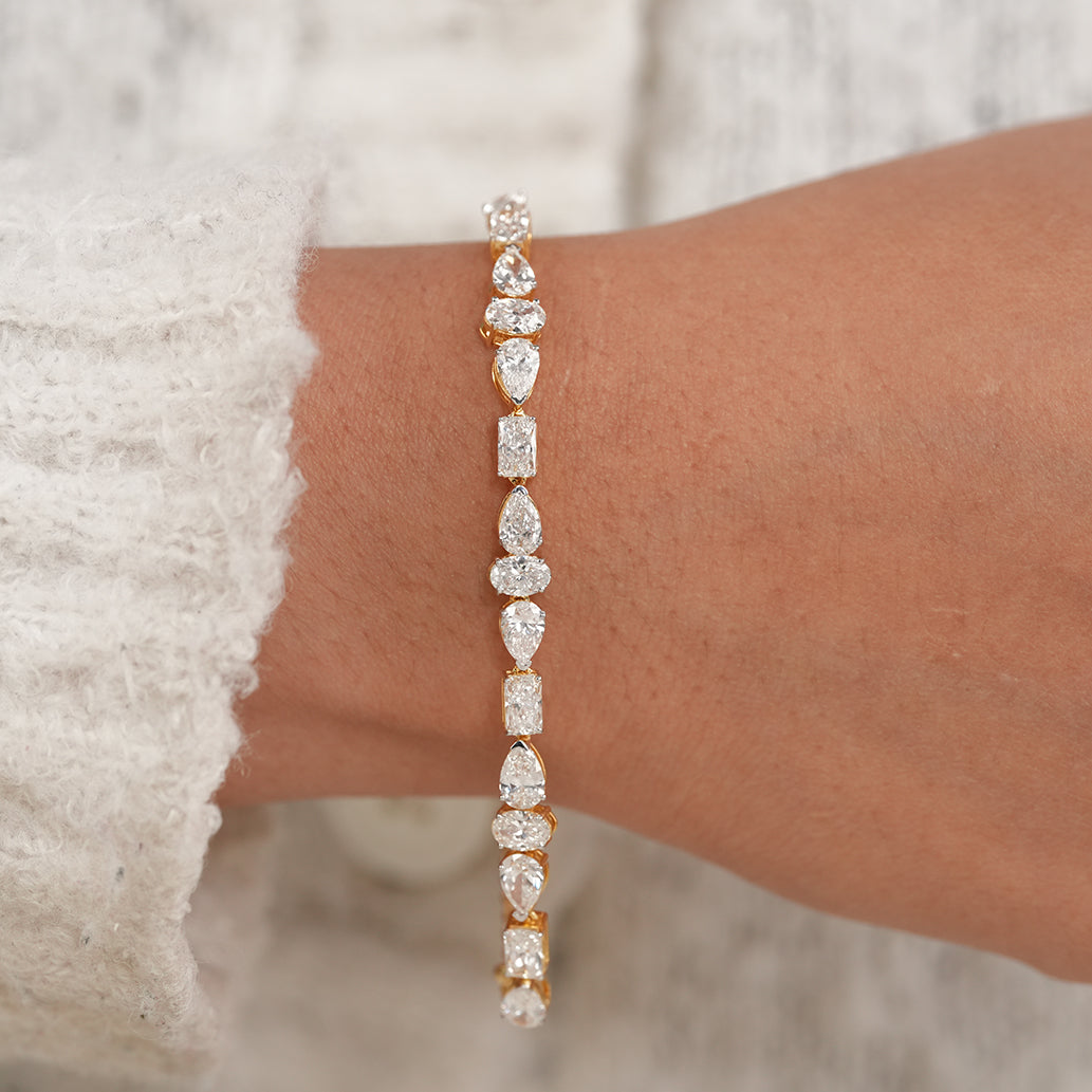 Statement Lab Diamond Bracelet in Solid Yellow Gold