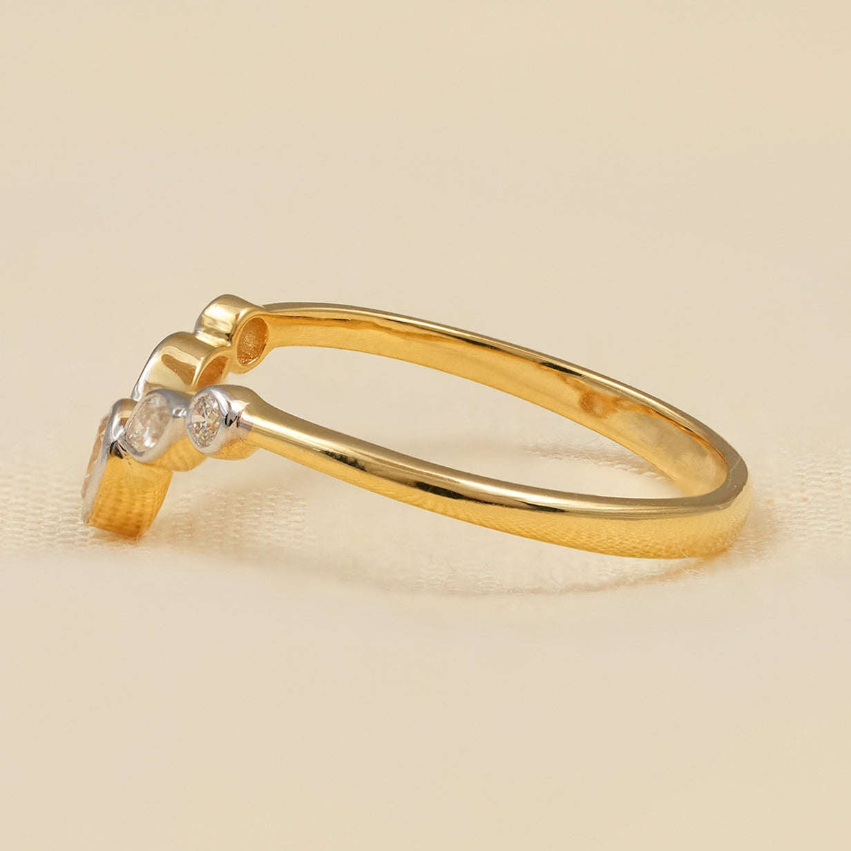 Vintage Inspired Pear Cut Pink Diamond Wedding Ring Stack
