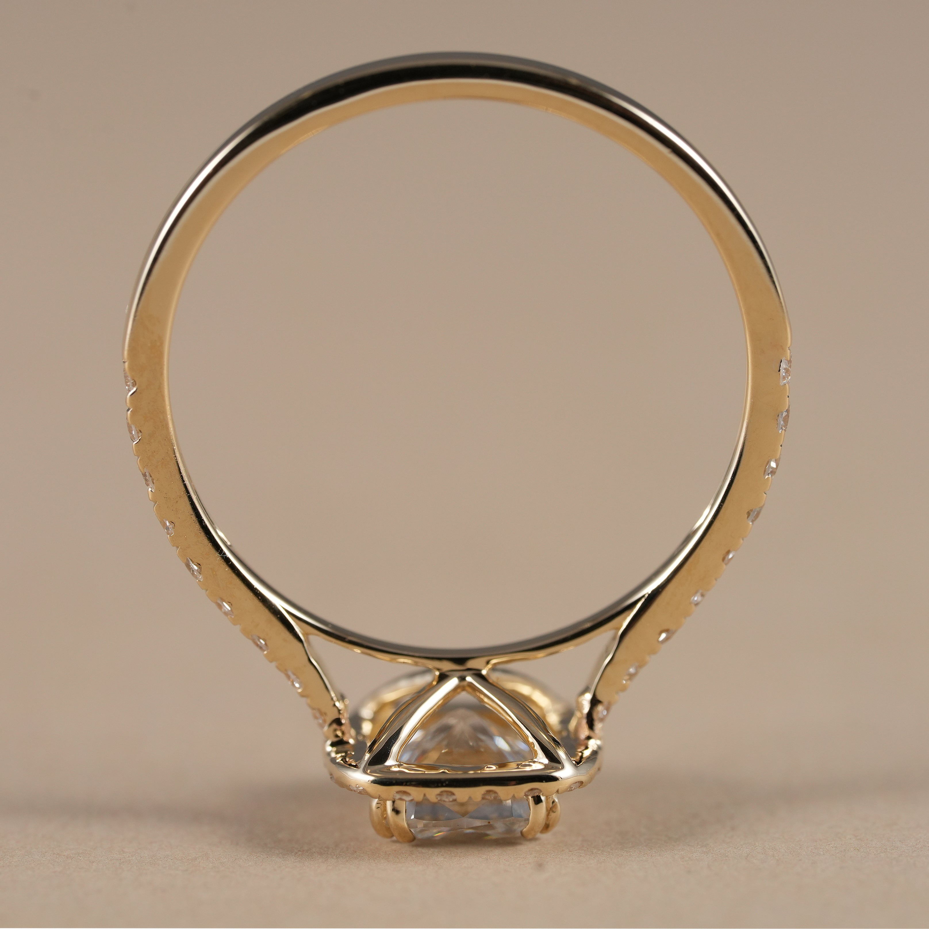 Cushion Cut Lab Diamond Halo Engagement Ring