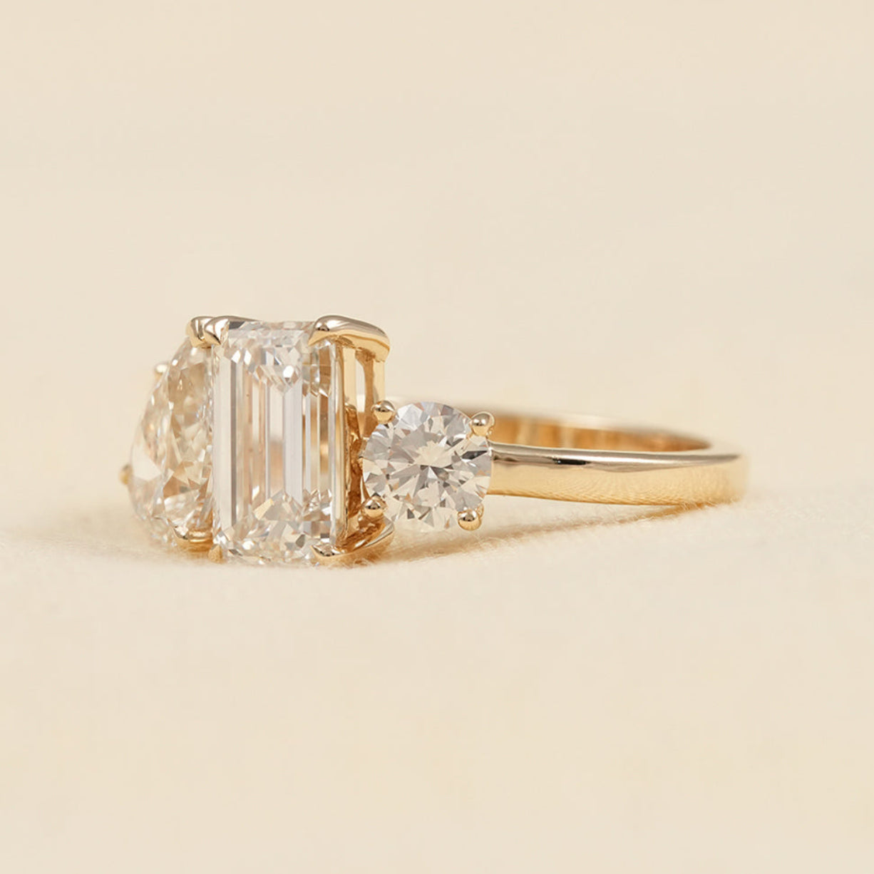 Modern Toi Et Moi Engagement Ring with Mixed Diamond Shapes