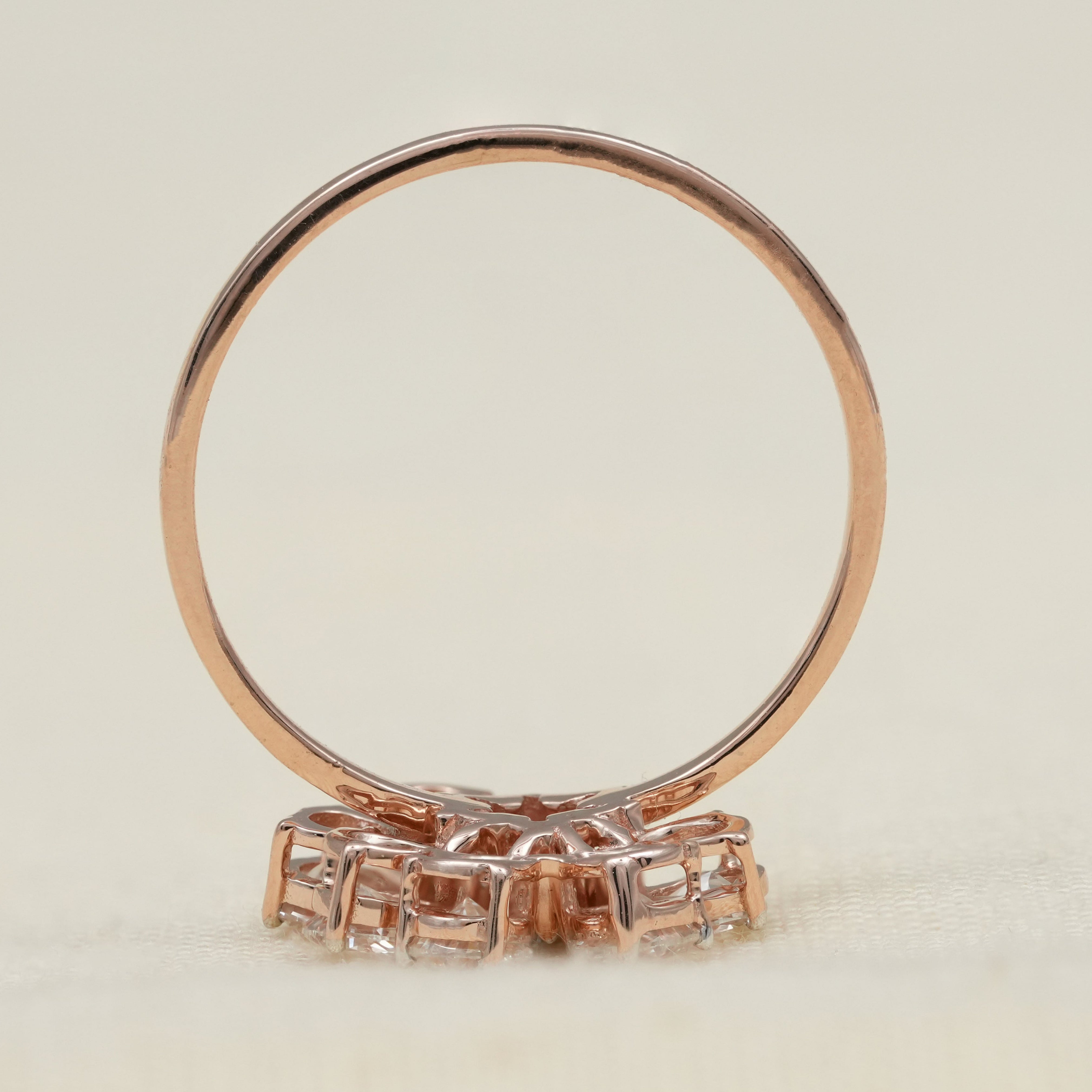 Floral Cluster Pear Lab Diamond Wedding Ring