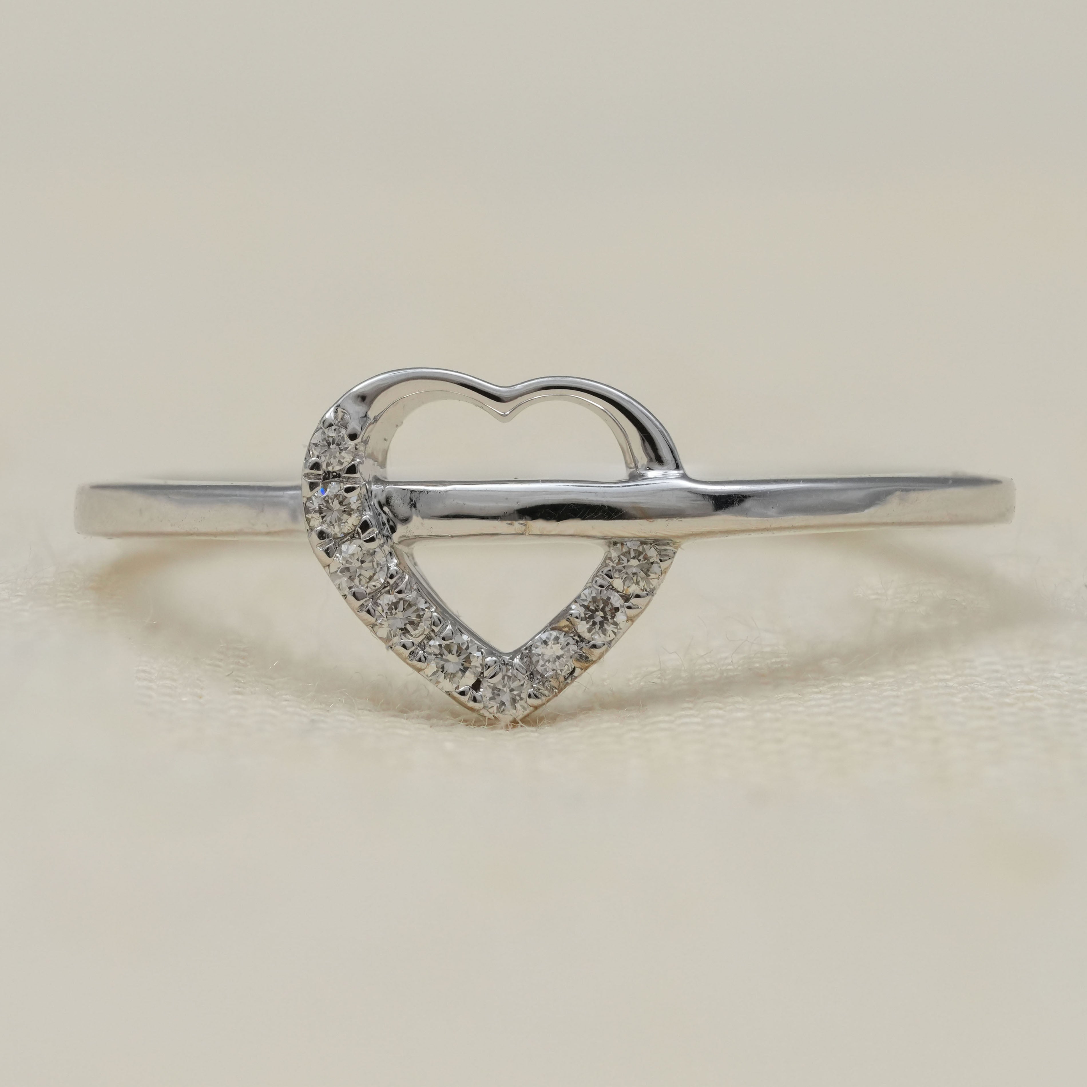 Minimalist Heart Shaped Lab Diamond Anniversary Ring