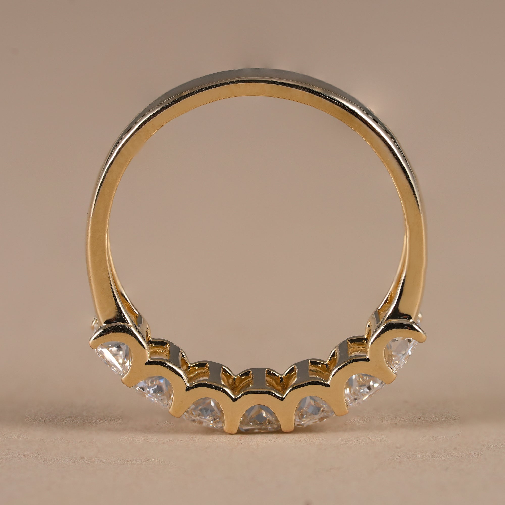 7 Stone Radiant Cut Lab Diamond Eternity Wedding Band