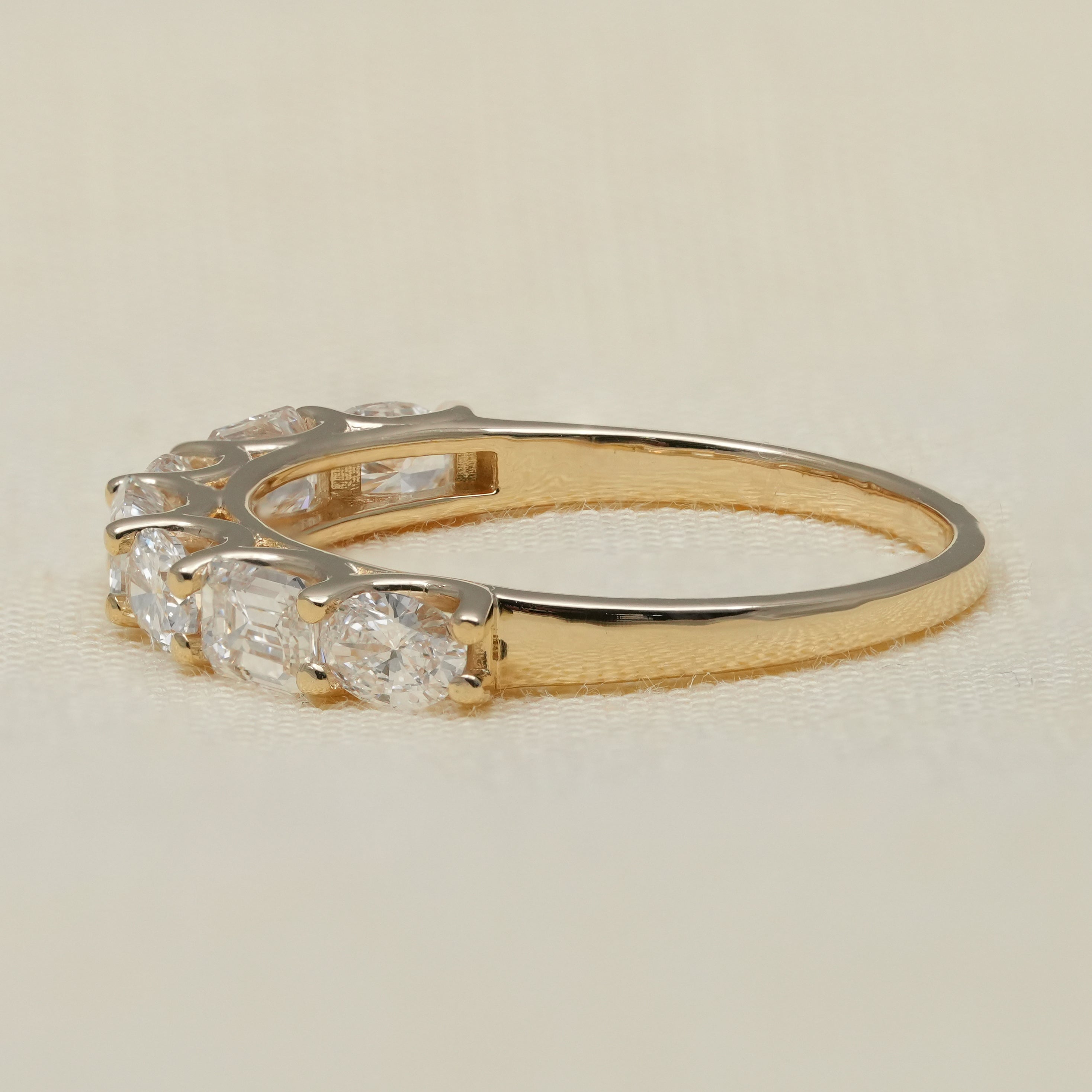 Seven stone oval emerald lab grown diamond ring timeless festive gift