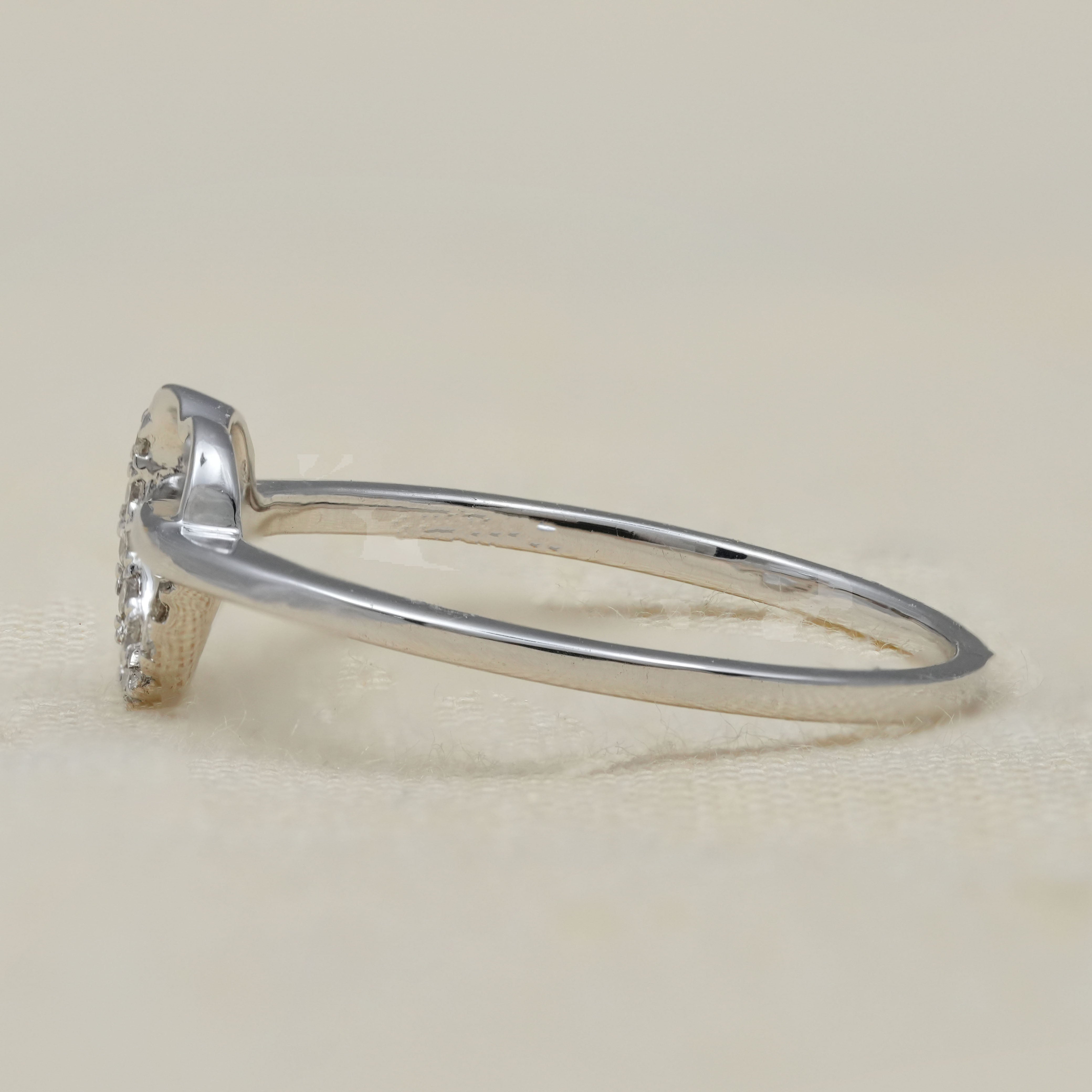 Minimalist Heart Shaped Lab Diamond Anniversary Ring
