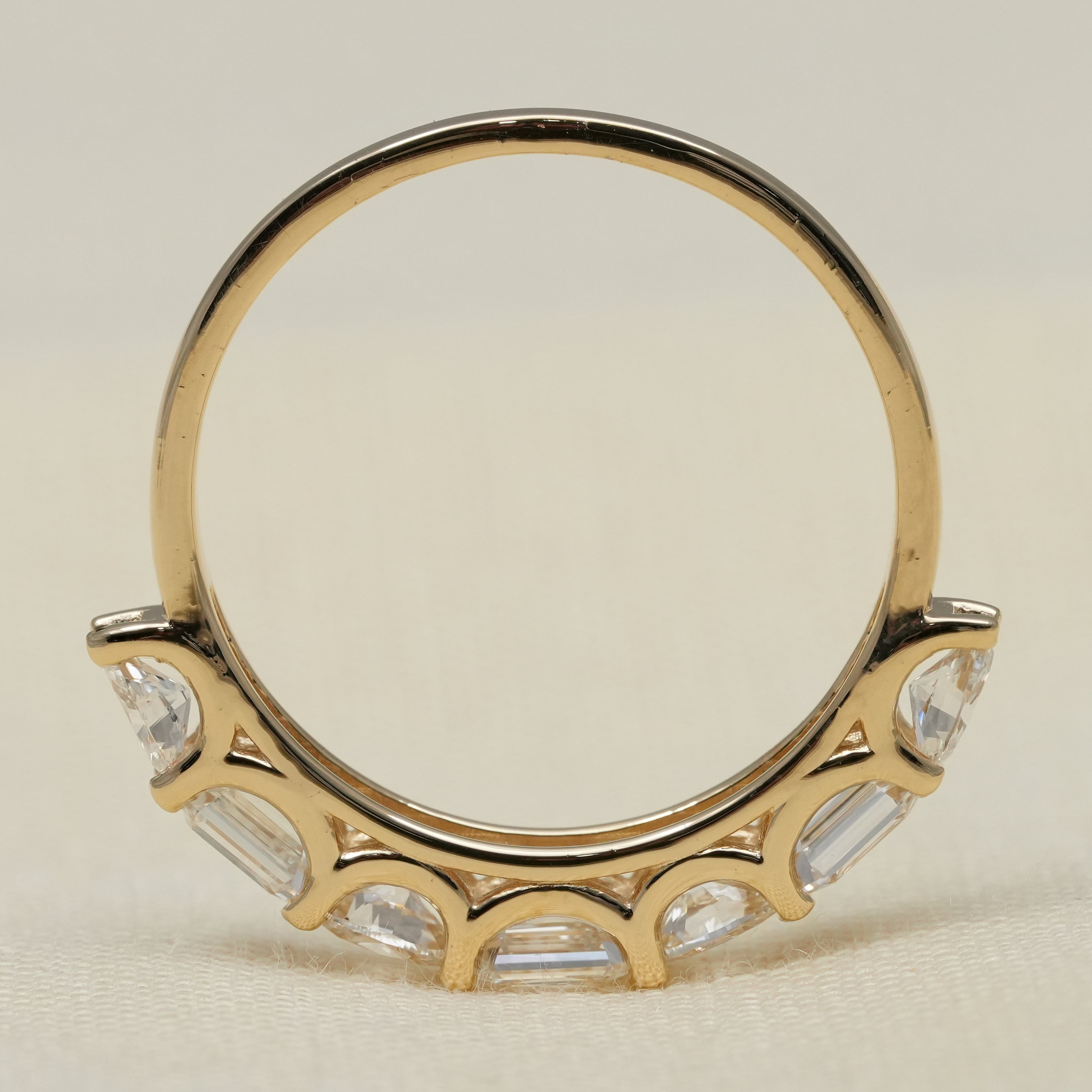 Lab grown diamond oval emerald seven stone ring special gift for wife