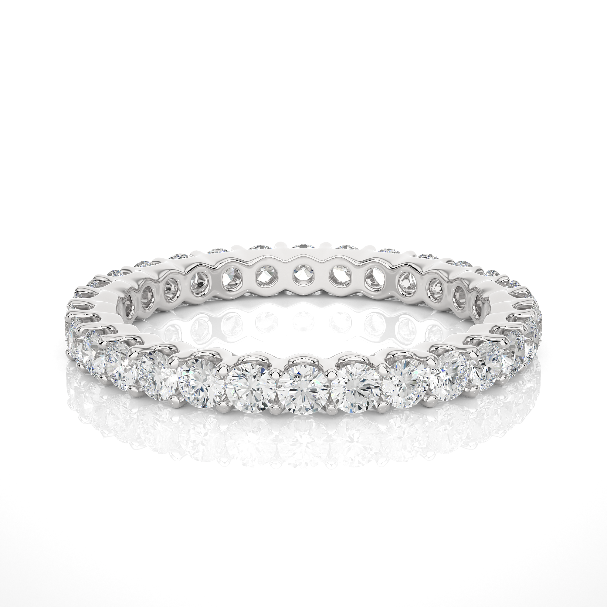 2.20 mm Gold Round Diamond Band – Elegant Silver / 10K / 14K / 18K / Platinum Diamond Wedding & Anniversary Ring, Fine Jewelry in Yellow/White/Rose Gold