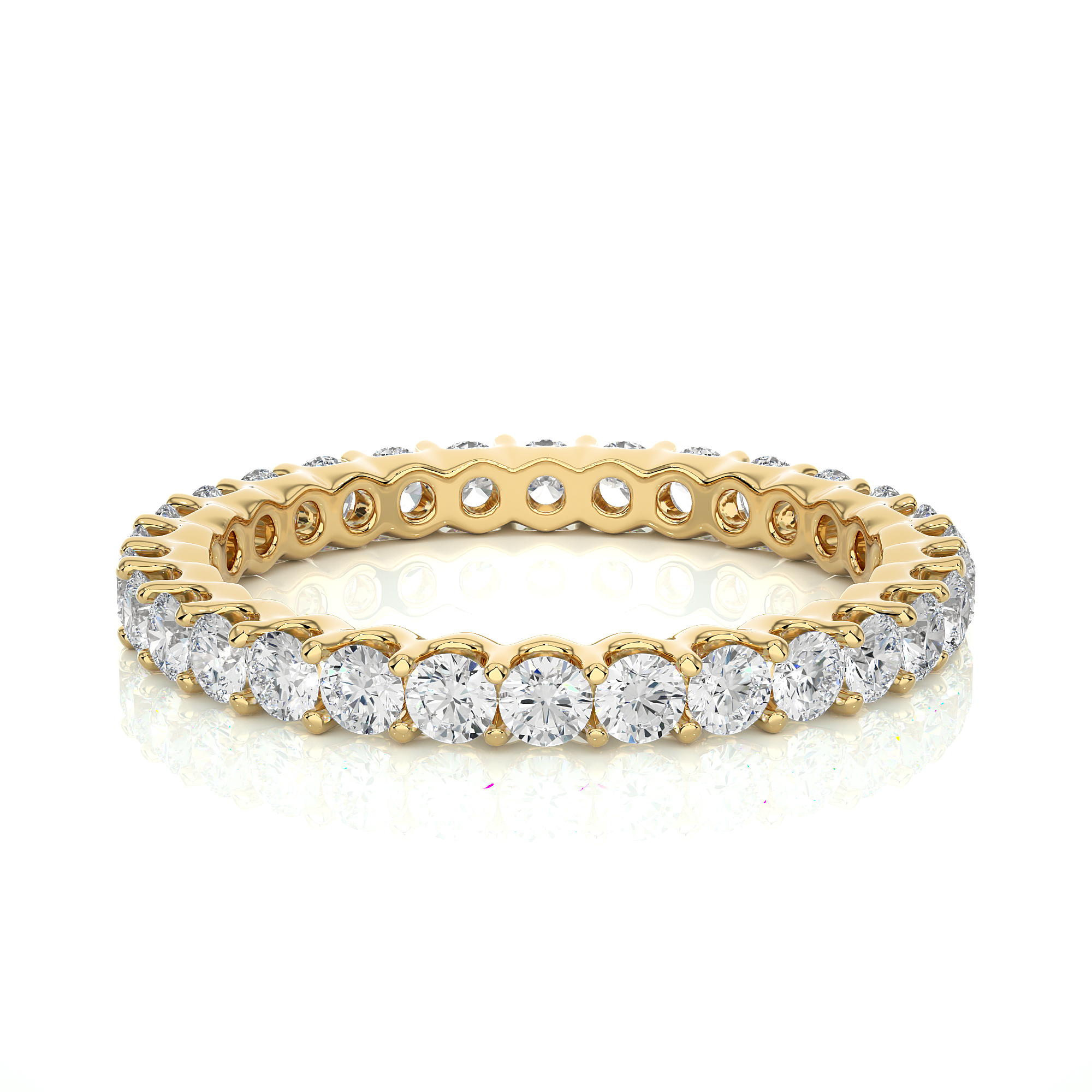 2.20 mm Gold Round Diamond Band – Elegant Silver / 10K / 14K / 18K / Platinum Diamond Wedding & Anniversary Ring, Fine Jewelry in Yellow/White/Rose Gold