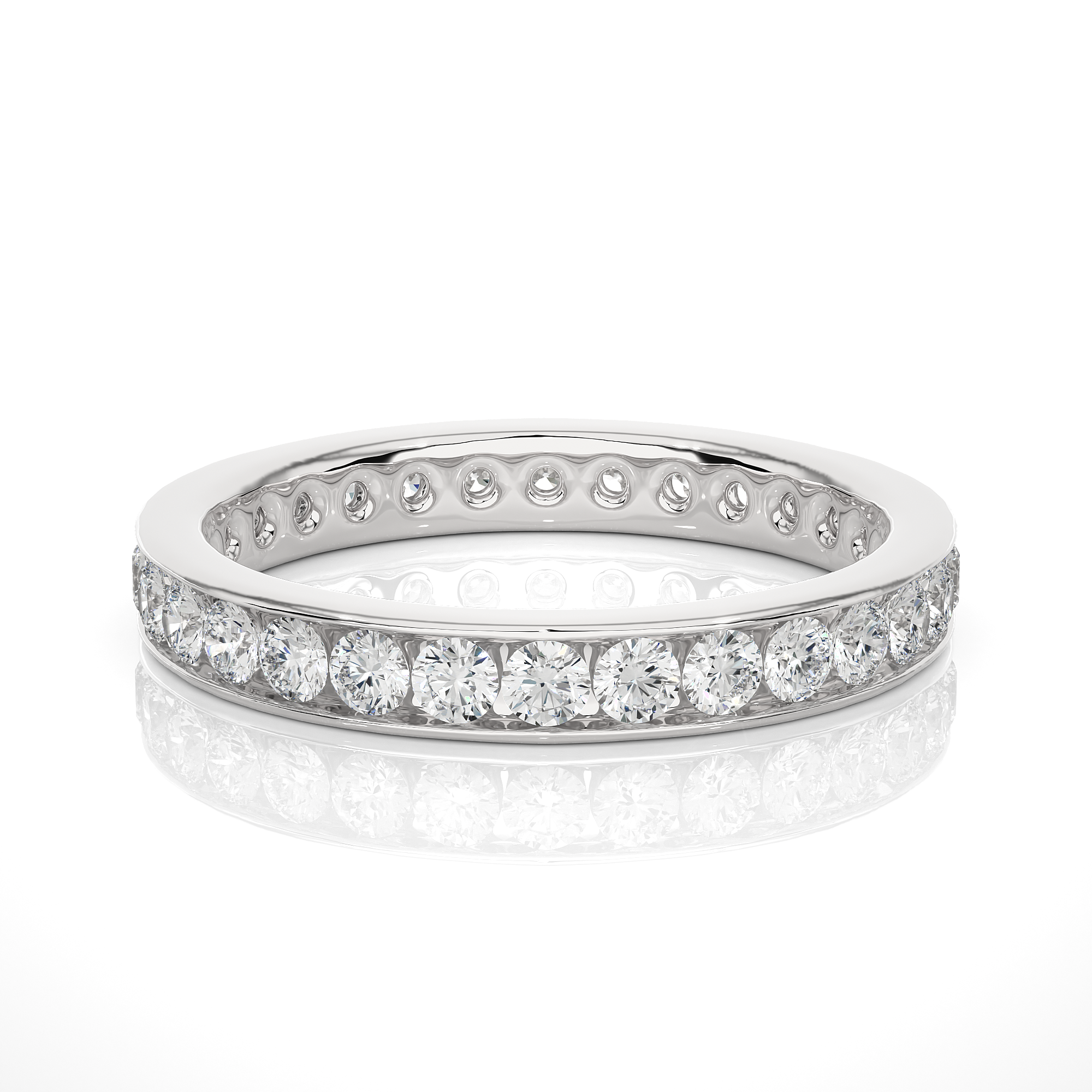 Channel Set Lab Grown Diamond Wedding Band