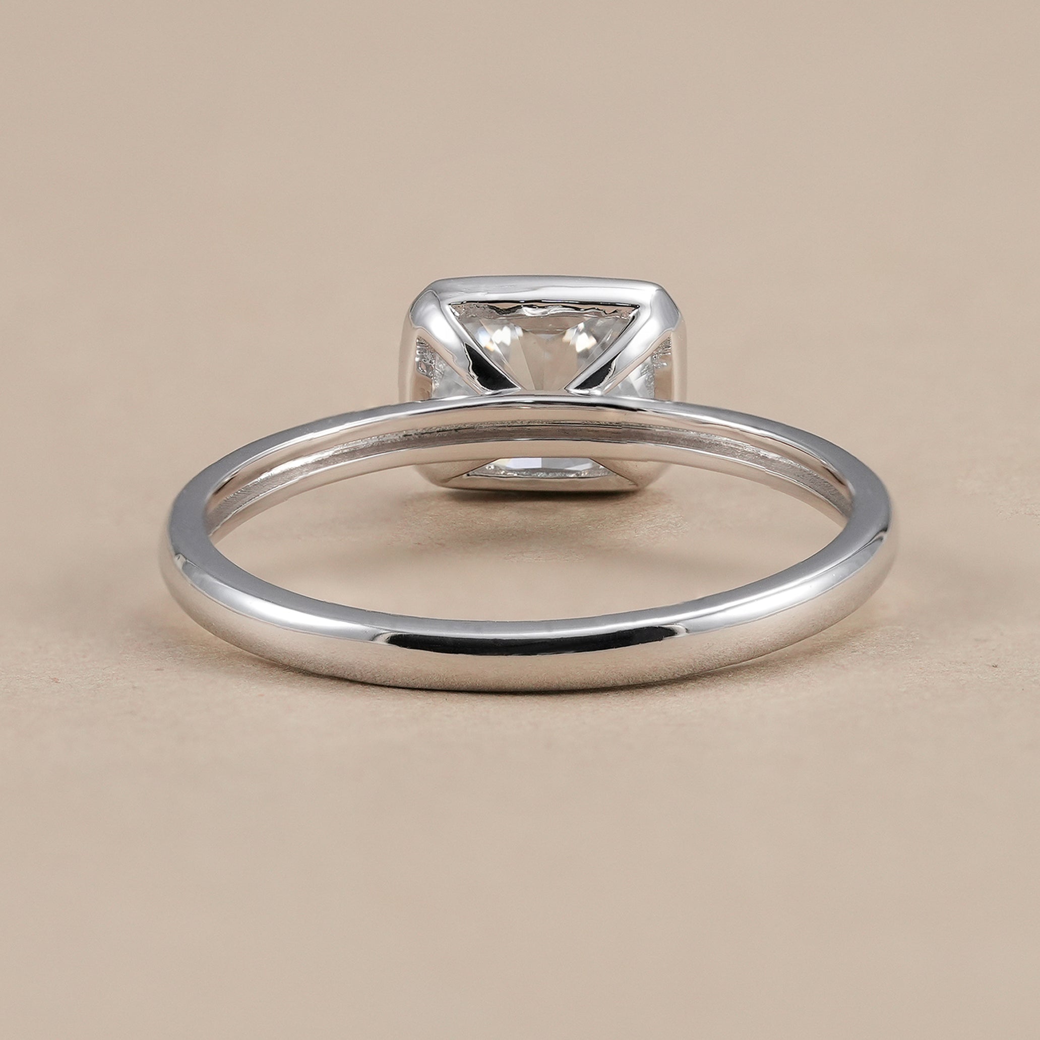Minimalist radiant cut lab grown diamond engagement ring