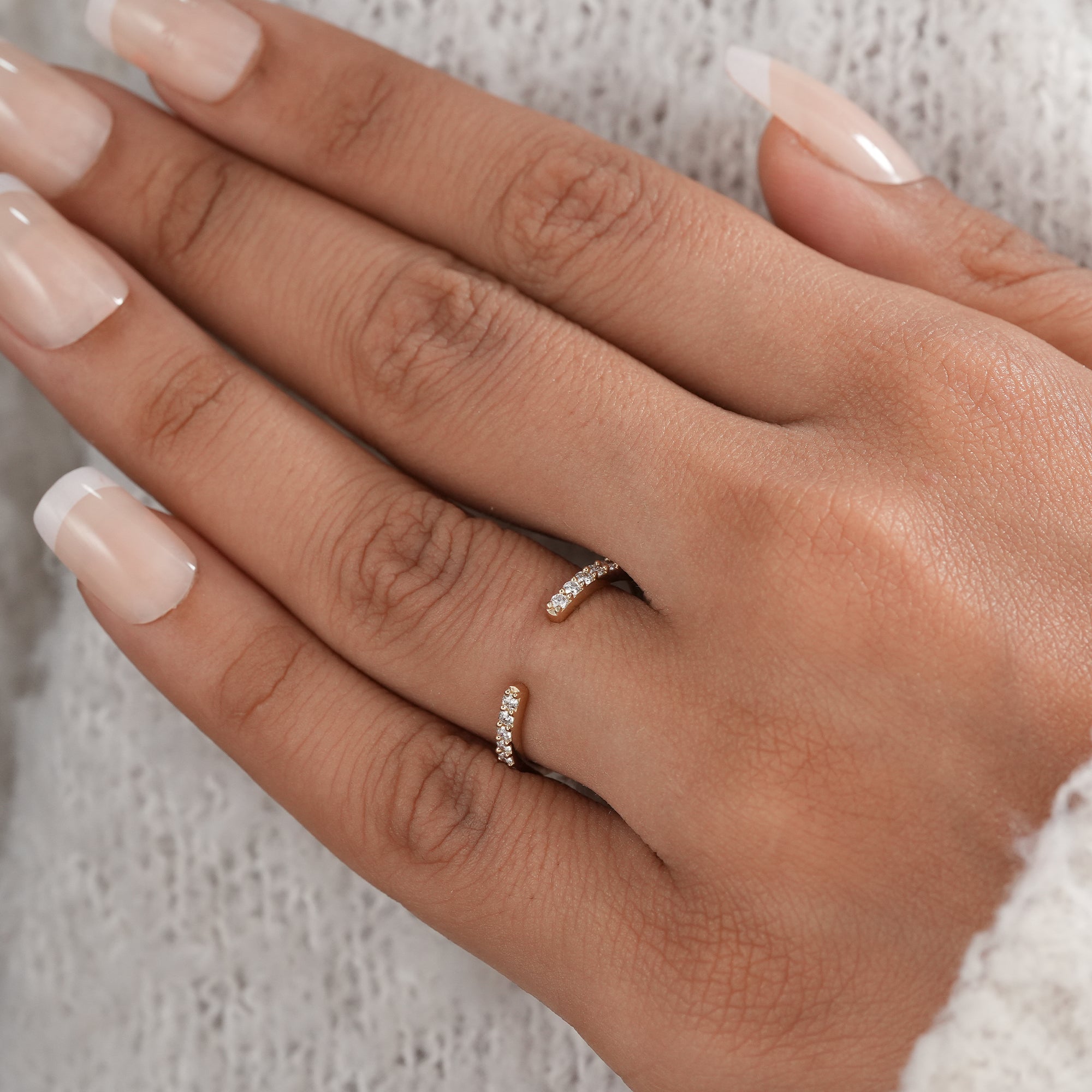 Lab grown diamond open wedding band fine jewelry