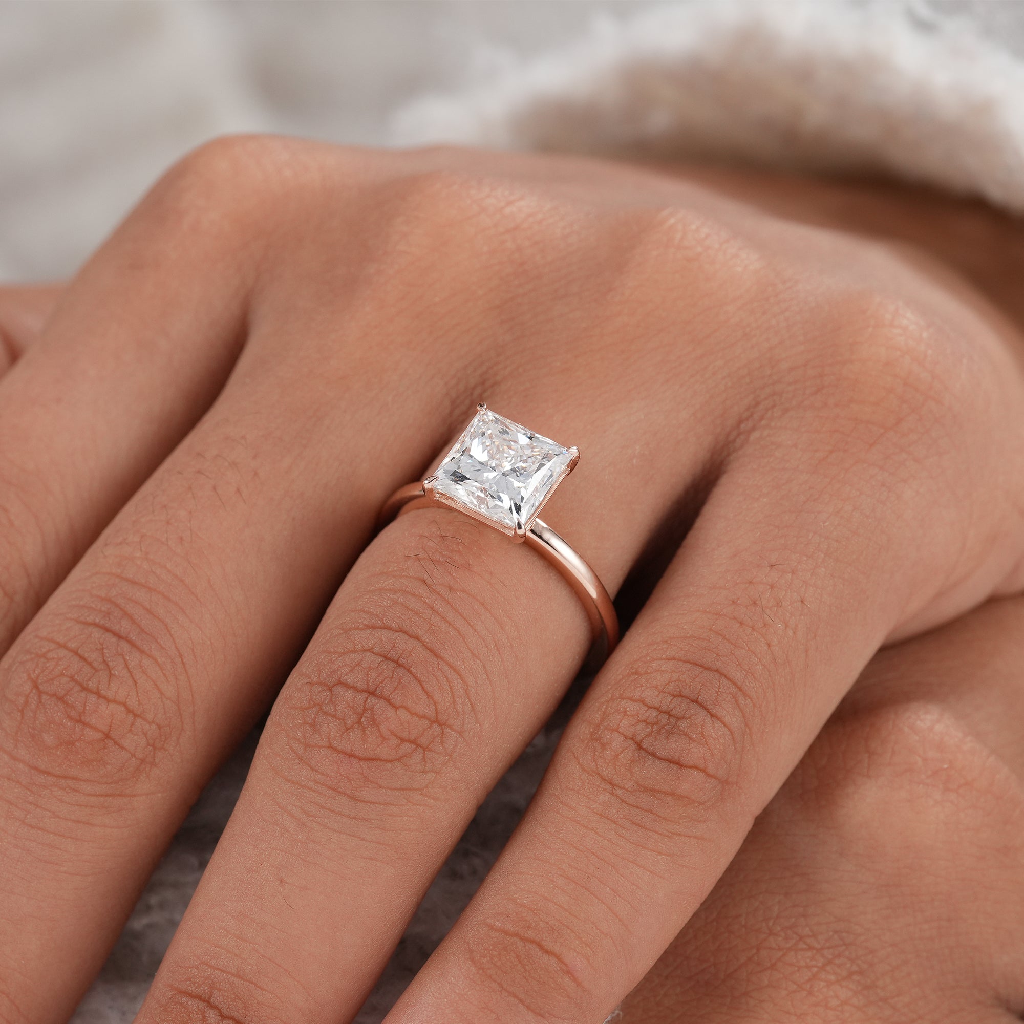 Timeless princess diamond ring perfect for proposal and anniversary.