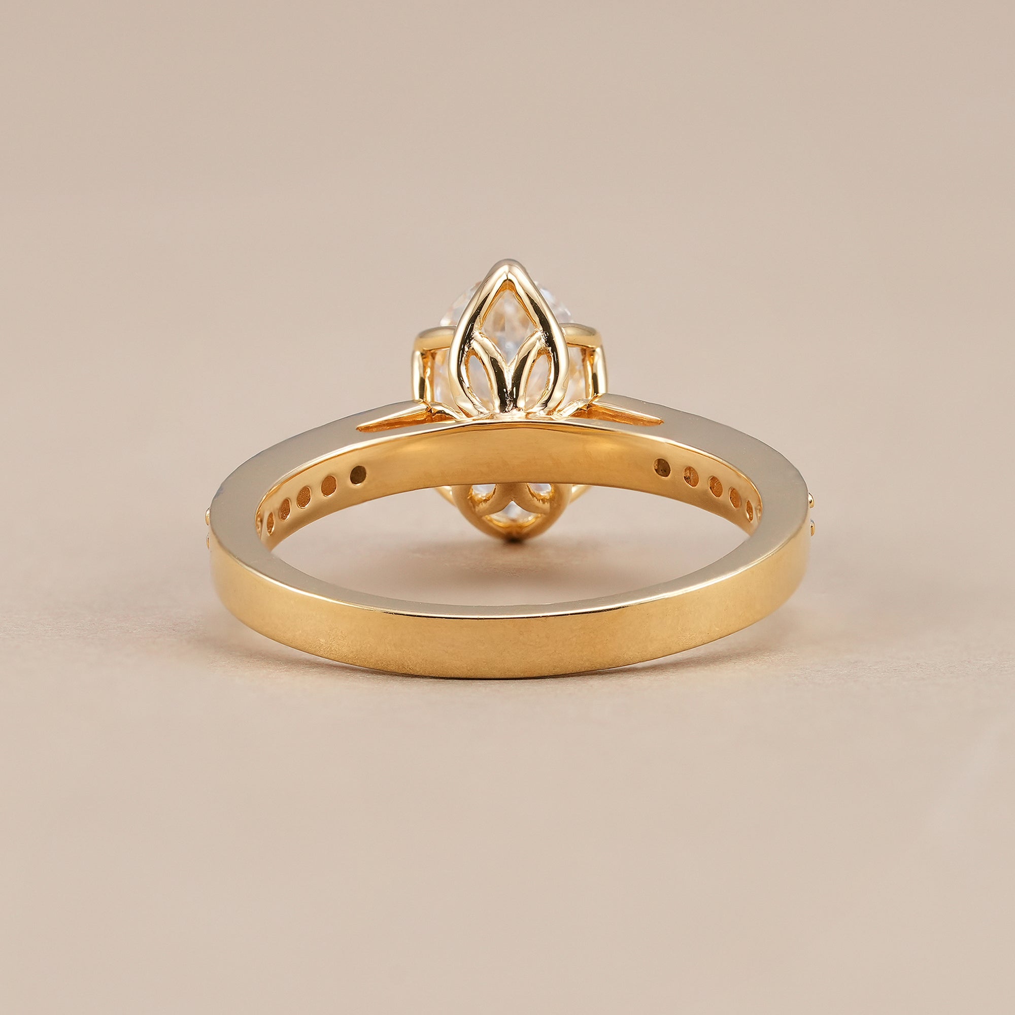 Luxury oval diamond engagement ring with pavé band