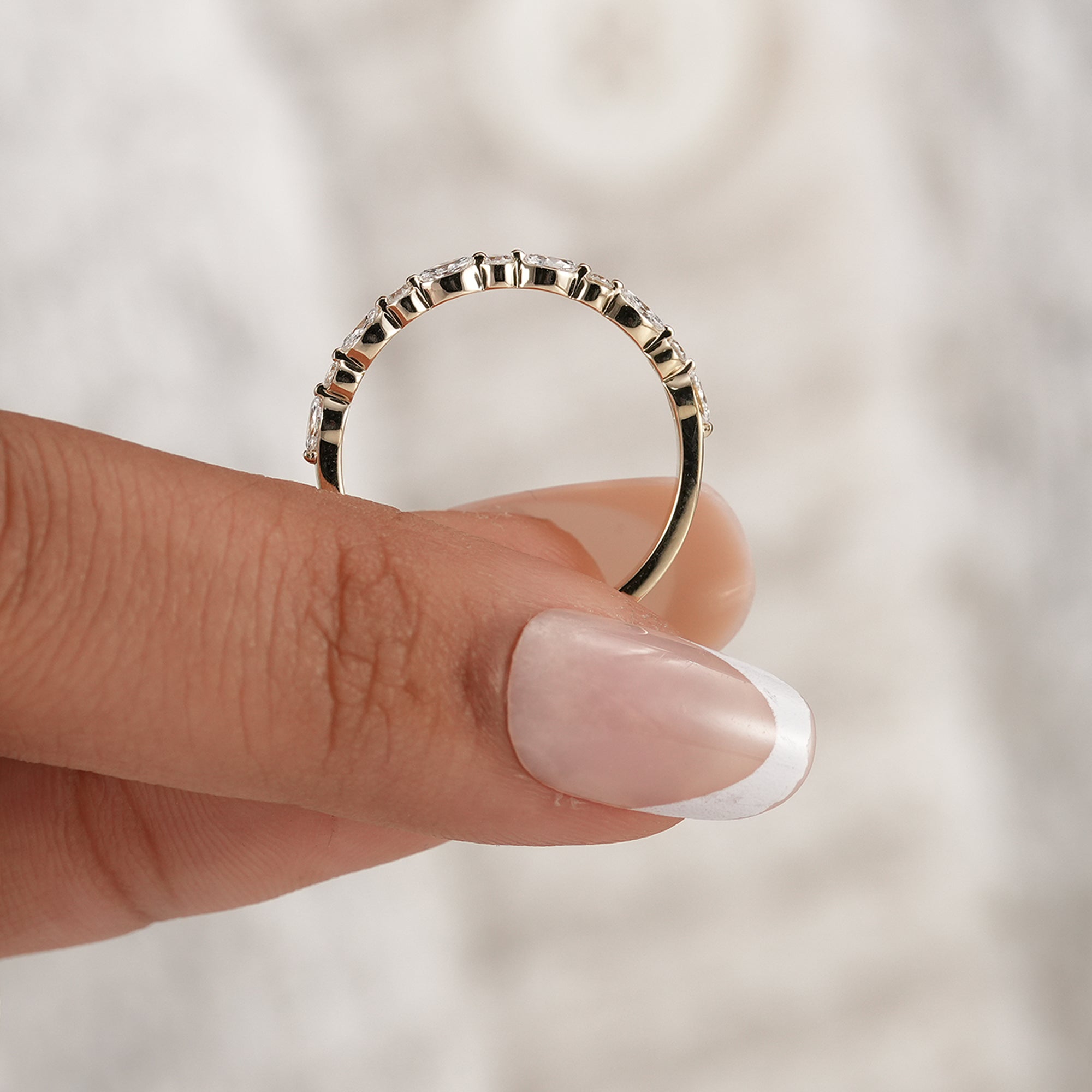 Sustainable lab grown diamond stacking band