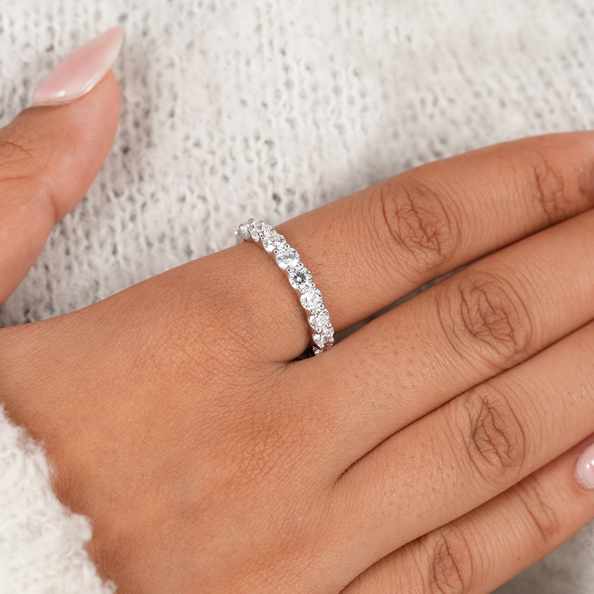 Classic women's half eternity diamond wedding ring