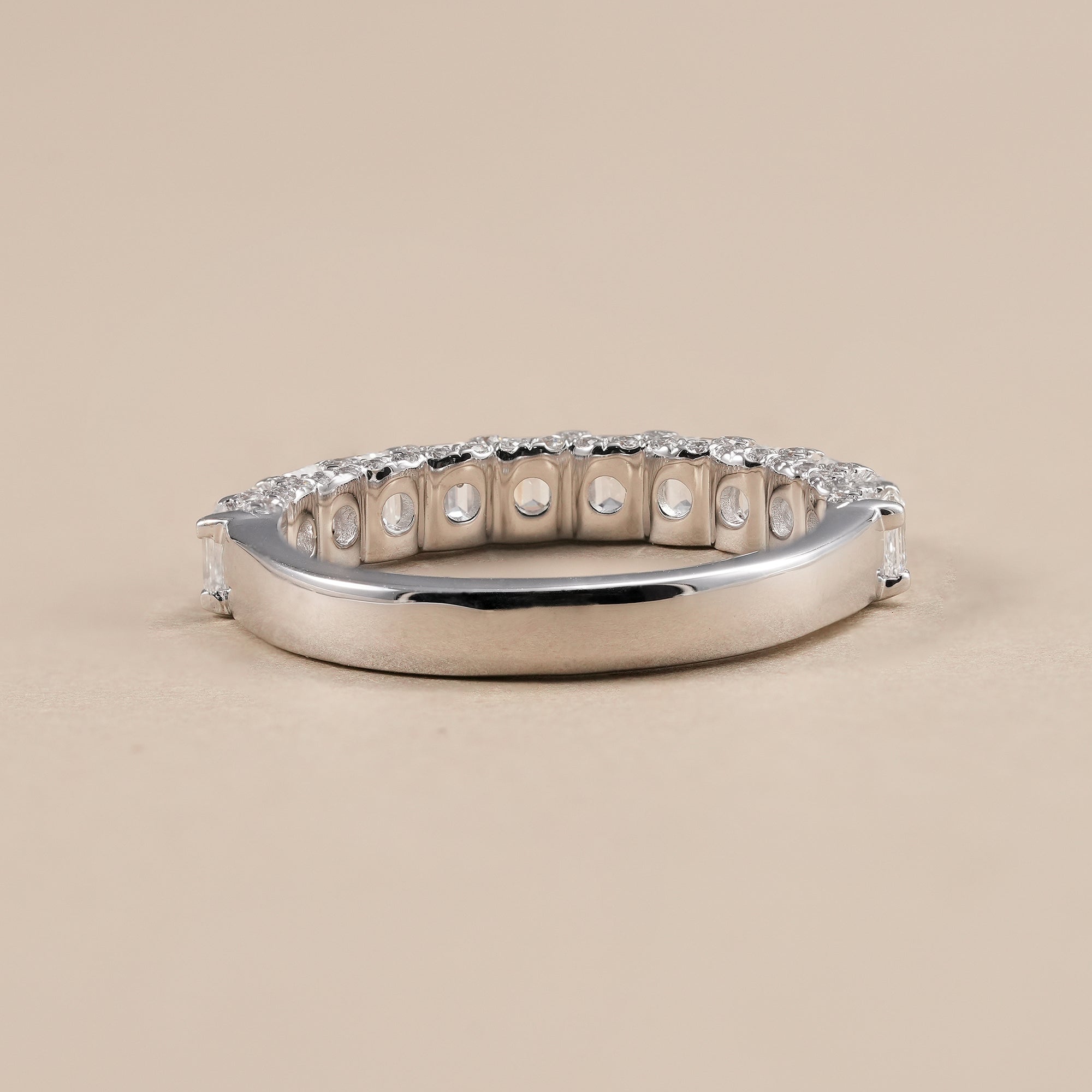 Modern emerald diamond cluster band crafted with lab grown diamonds